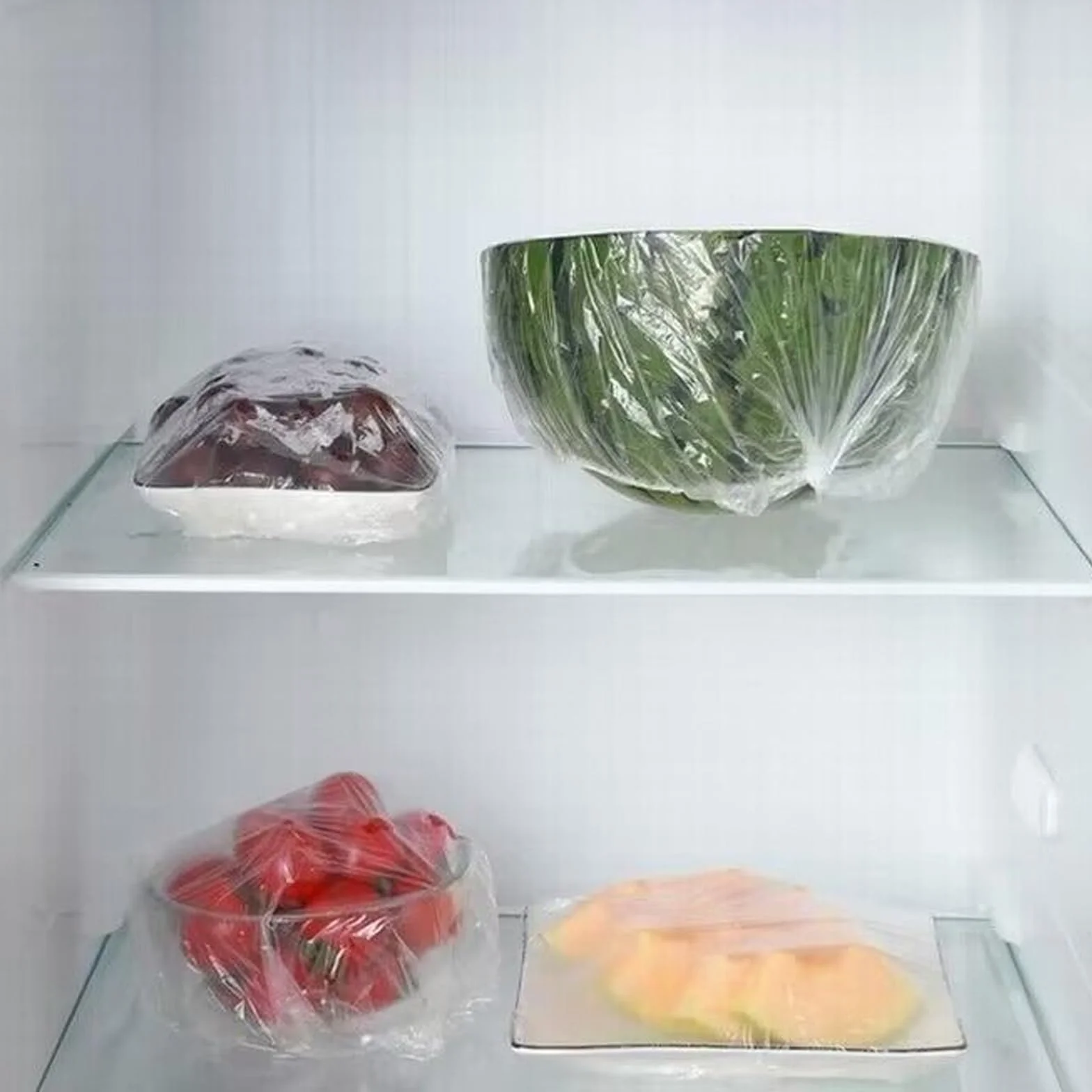 100 pezzi di pellicola trasparente con gomma elastica, riutilizzabili, coperture per alimenti, sacchetti sigillati per la conservazione degli alimenti