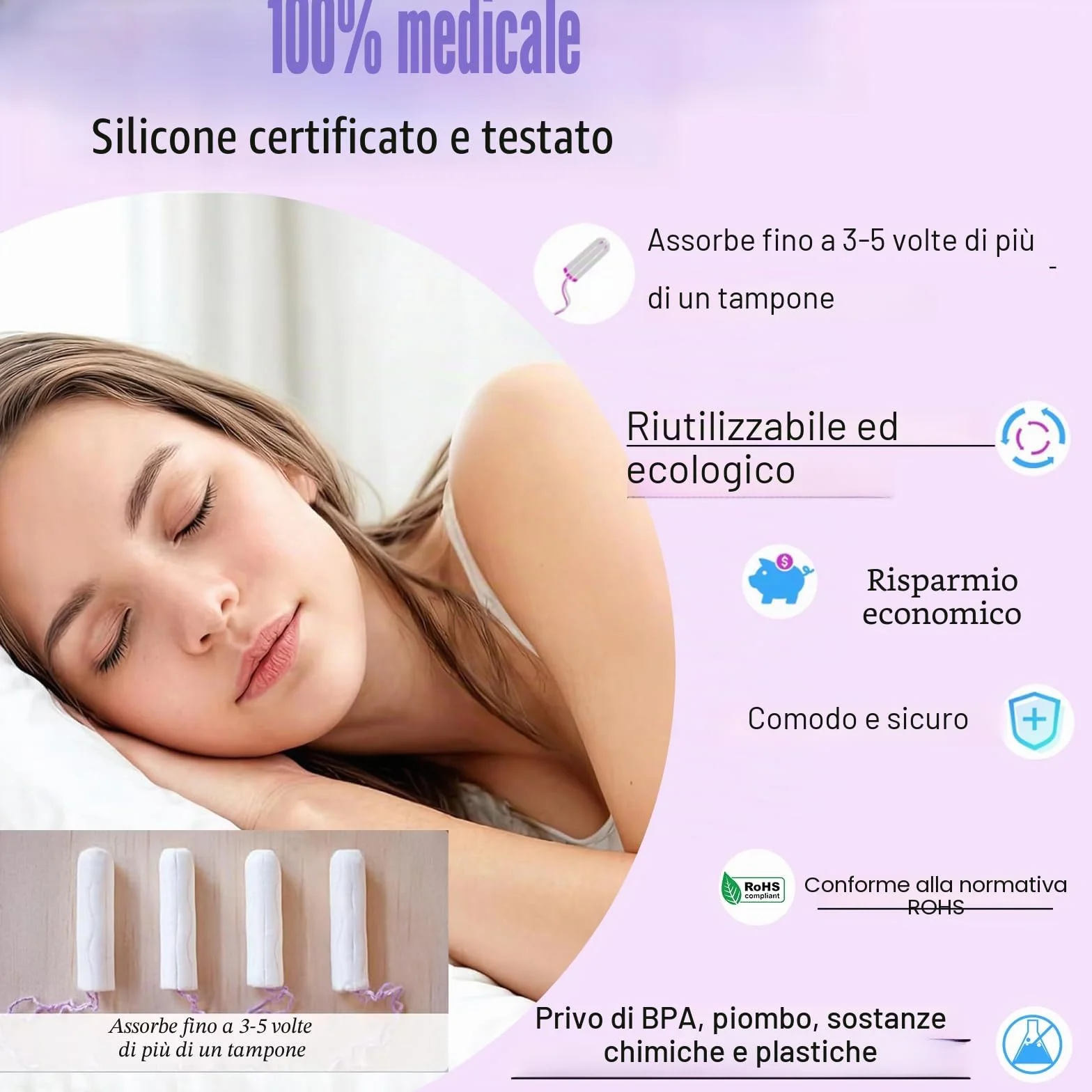 2 pezzi Disco di disco mestruale S L, disco periodico riutilizzabile a tazza mestruale, dischi mestruale a prova di morbido fatto in silicone, alternativa ai tamponi