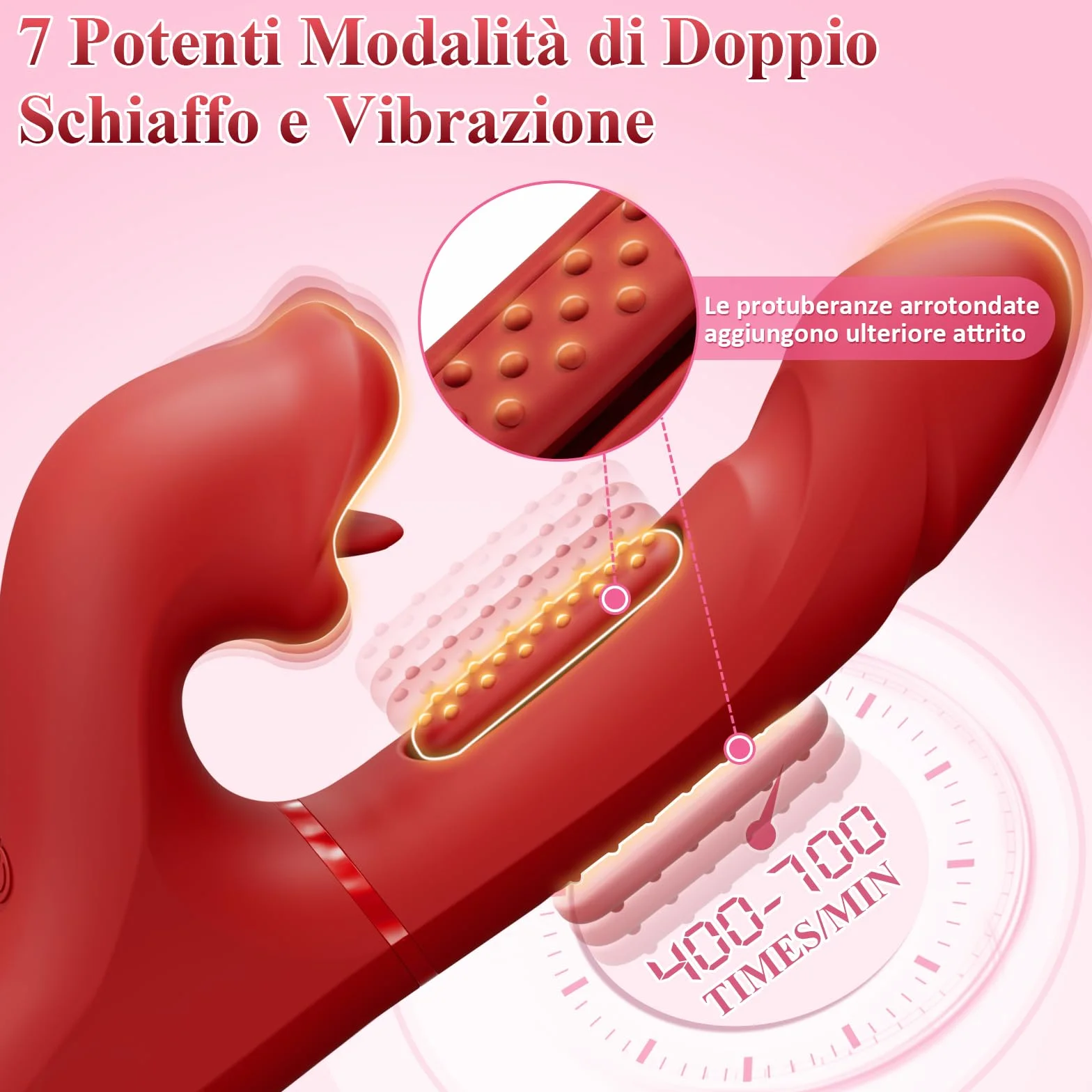 Vibratoreper Donna Professionale Sex Toys Coppia - Dildo Vibratore Clitoride e Punto G Sexytoysys Donna con Forti Modalità di Schiaffi, Morsi e Vibrazioni, Vibratori Rabbit Toys Sessuali per Donne