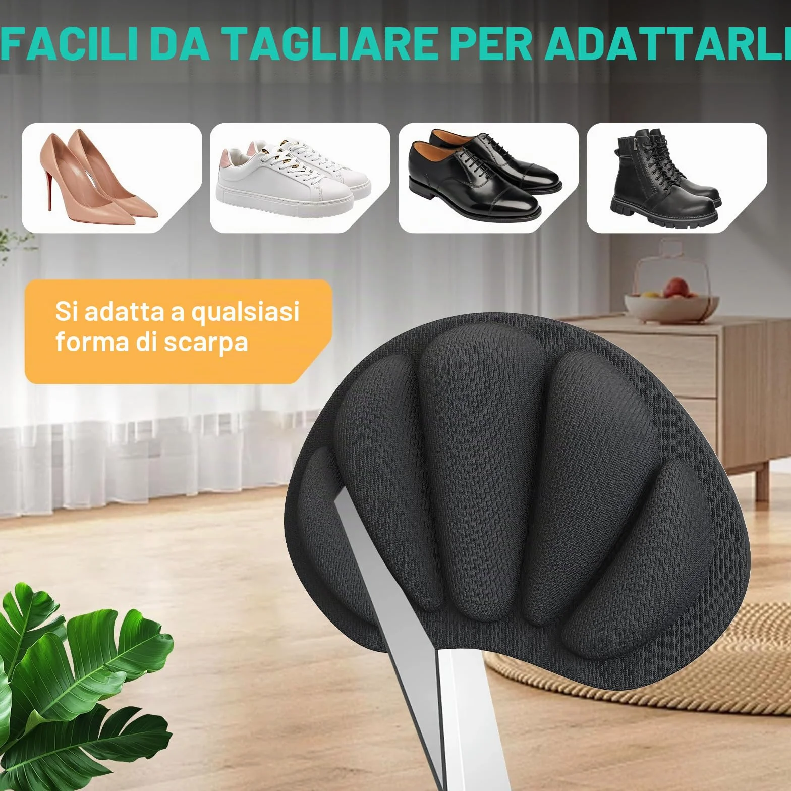 SURFOU Cuscinetti per Tallone, Protezione per Scarpe Troppo Grandi, Schiuma Viscoelastica Cuscini, Antiscivolo e Contro le Vesciche, Inserto Comodo per Uomo e Donna, 6 Paia