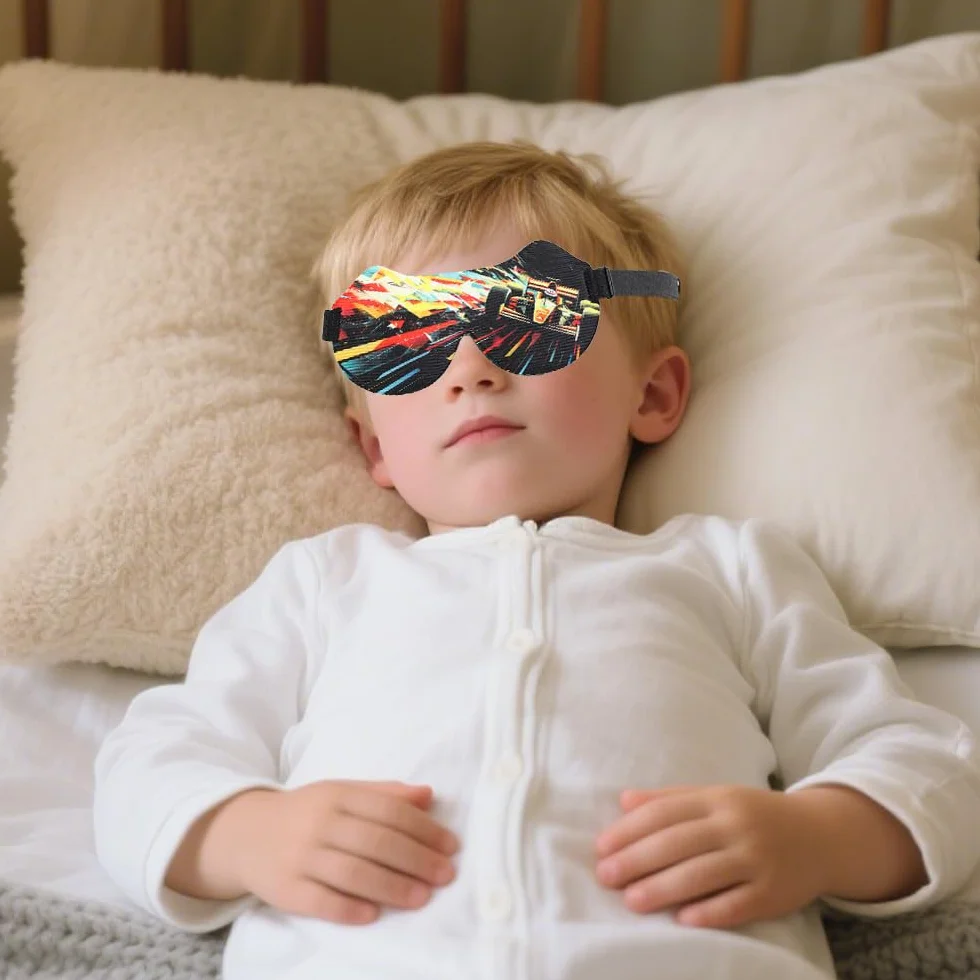 Mascherina per Dormire Bambini, 3D Benda per Dormire, Maschera Occhi per Dormire, F1 racing