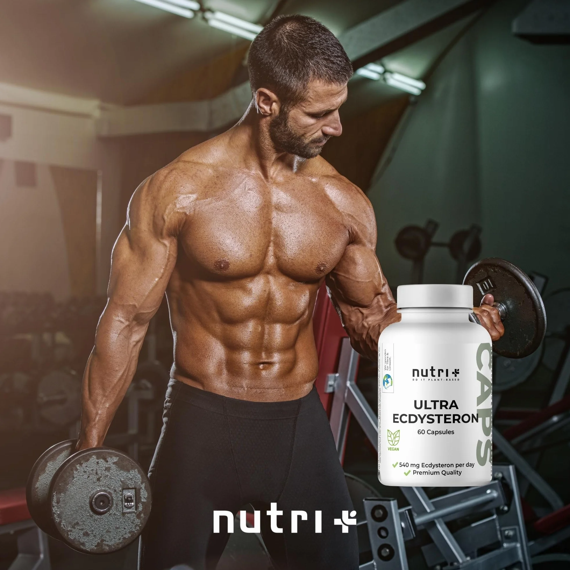 Nutri + Ultra Ecdysterone + Leucina Capsule alto Dosaggio - 790 mg Complesso Principi attivi per Capsula - 540 mg di beta Ecdisterone 90% + 250 mg di L-Leucina in Polvere vegana