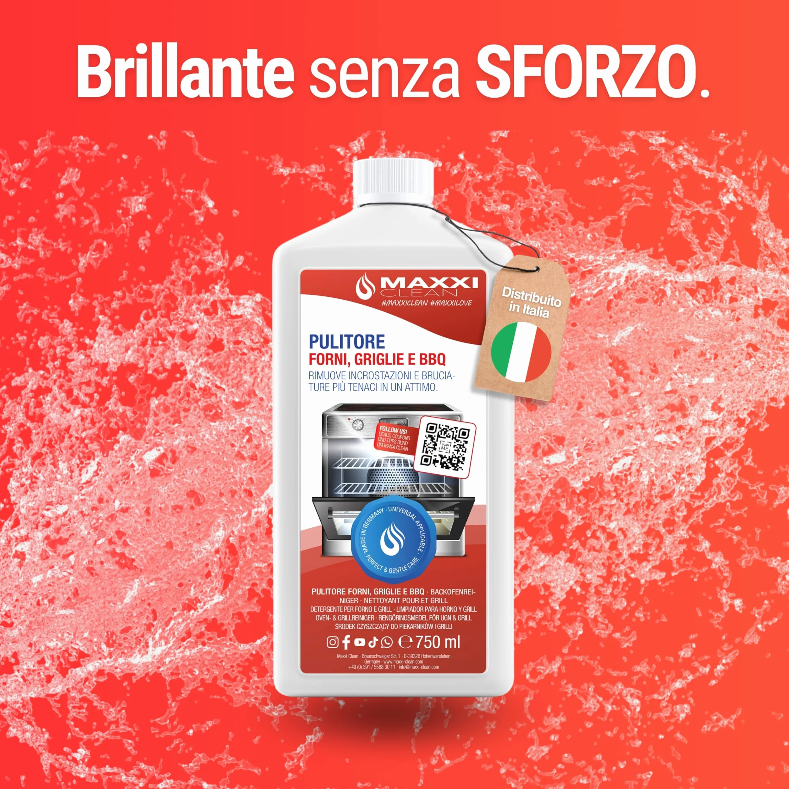 MAXXI CLEAN Pulitore per forno extra forte 750 ml sgrassatore