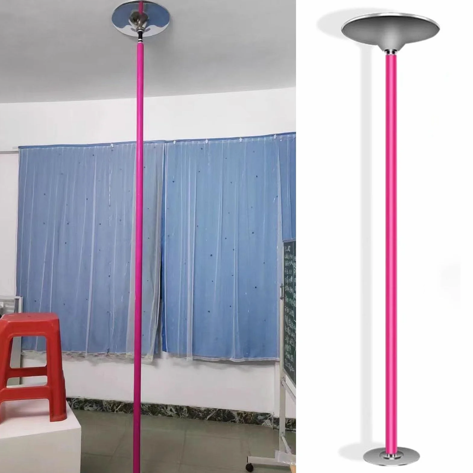 Kit pole dance portatile spinning e statico, silicone, autoportante, regolabile, 2,3-3 m