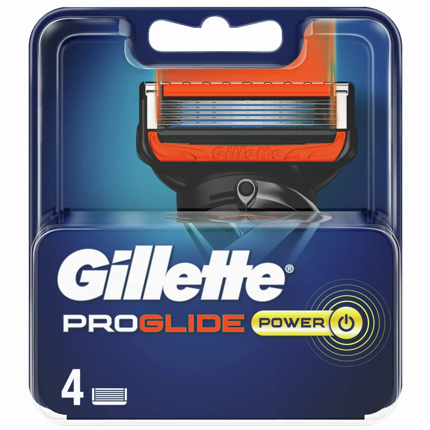 Gillette Fusion 5 Proglide Power Lamette da Barba, Confezione da 4 Ricambi da 5 Lame