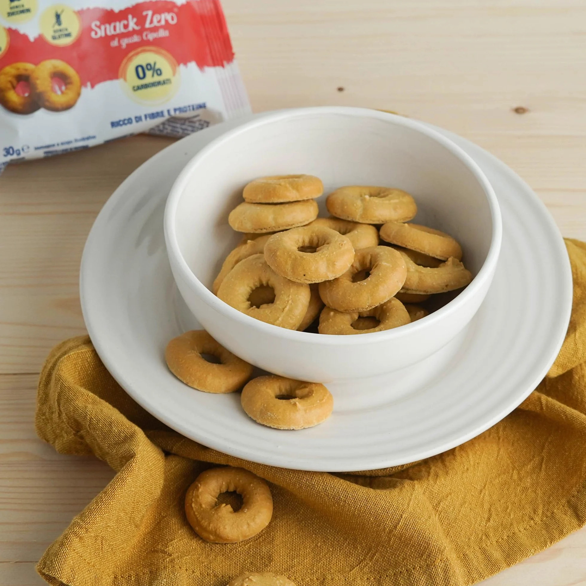 Nuvola Zero - Snack Zero al gusto cipolla, Snack Proteici Senza Zucchero, Zero Carboidrati, Senza Lattosio, Senza Glutine, Confezione da 3pz. Made in Italy.