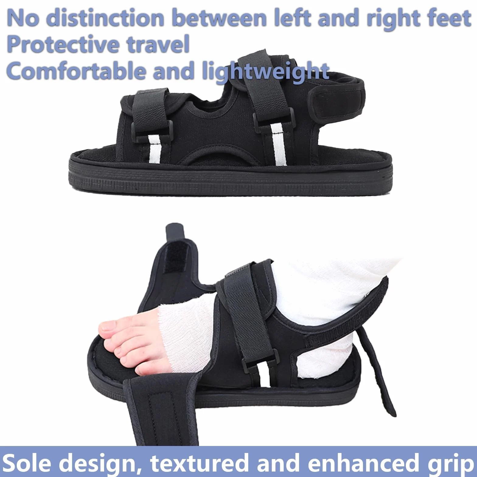 Scarpe in Gesso per Piedi, Scarpa Post Operatoria Regolabile Nero