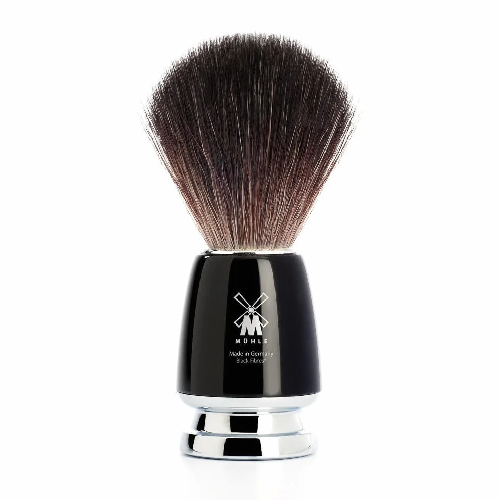 MÜHLE RYTMO - Pennello in fibra nera e corpo in resina preziosa nera
