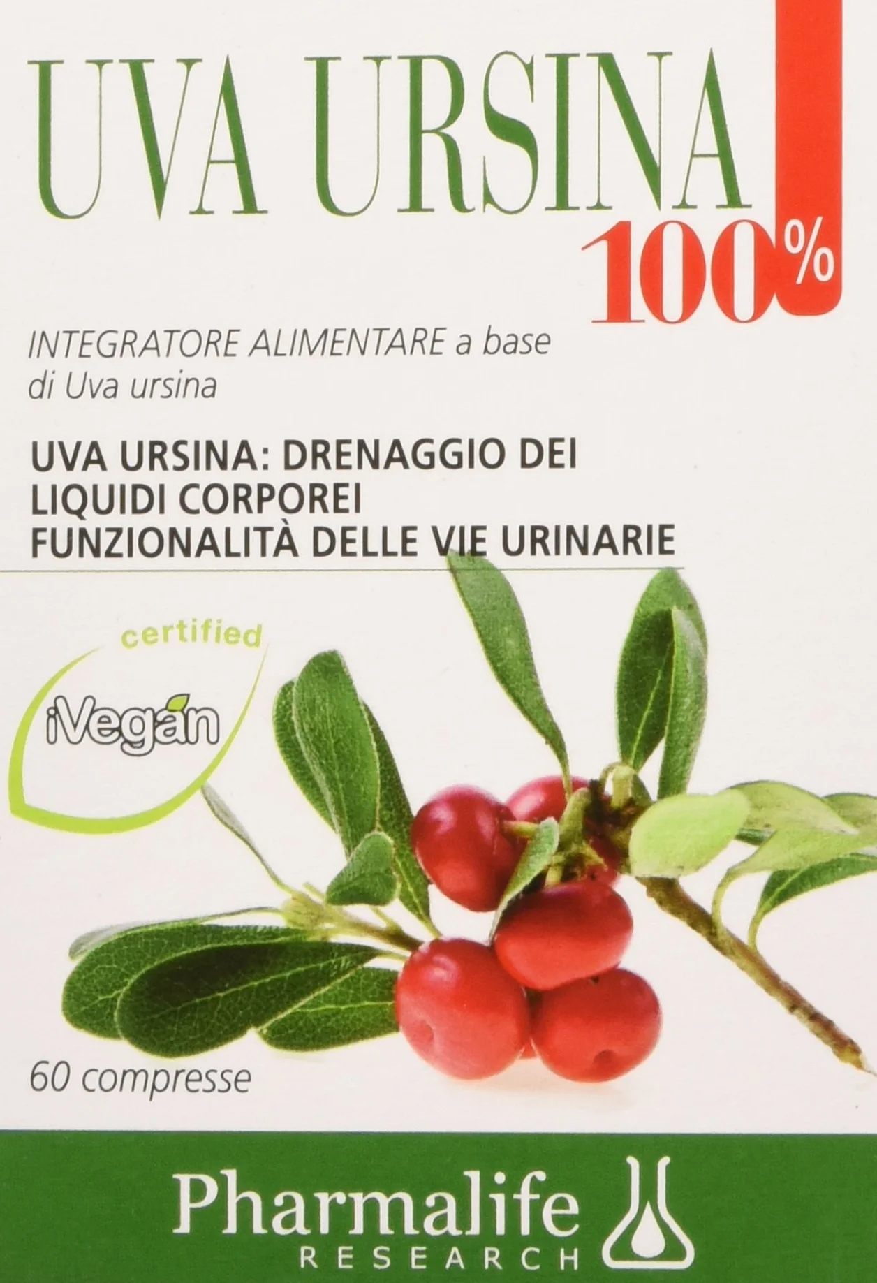Pharmalife Research Uva Ursina 100% Integratore Alimentare 60 Compresse