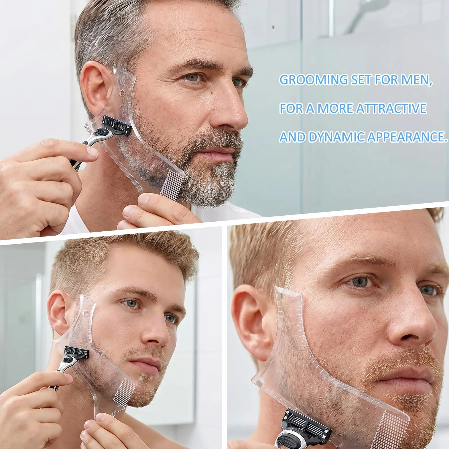 Matita Bianco Barber per Disegnare Contorno Capelli e Modellare Barba con Temperamatite e Spazzola