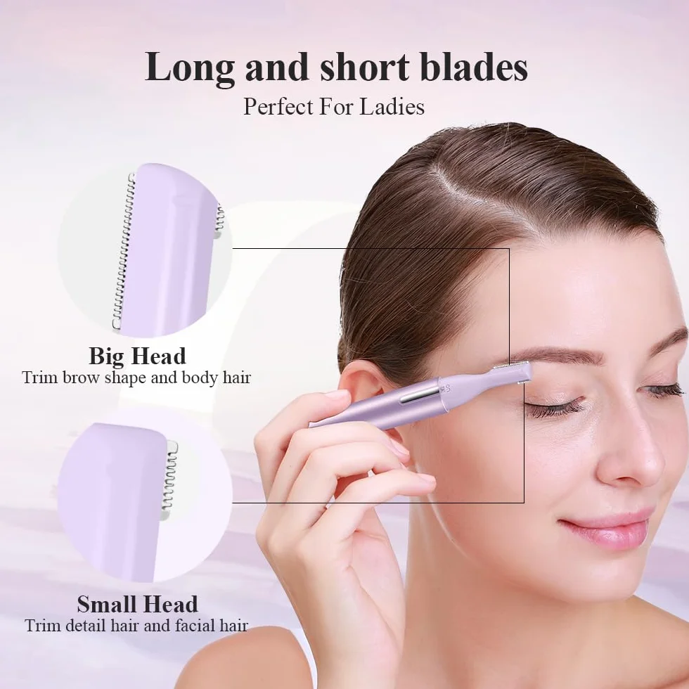 Rasoio Sopracciglia,TOUCHBeauty Epilatore Sopracciglia Donna, Face Razor Professionale di Precisione Facciali Indolore, Rasoio Viso Trimmer Portatile per donna e uomoAG-1658Z(Viola)