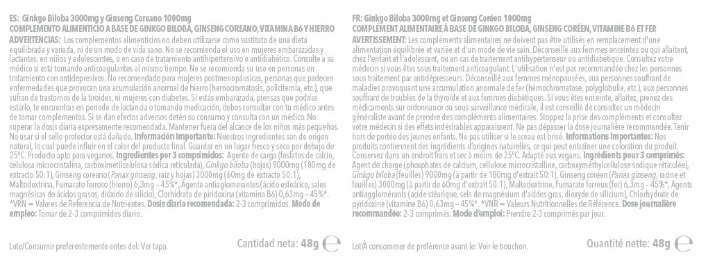 Ginkgo Biloba 3.000mg & Ginseng Coreano 1.000mg – Integratore Naturale ad Alta Potenza – 360 Compresse Vegane – Scorta per 4 Mesi – SimplySupplements