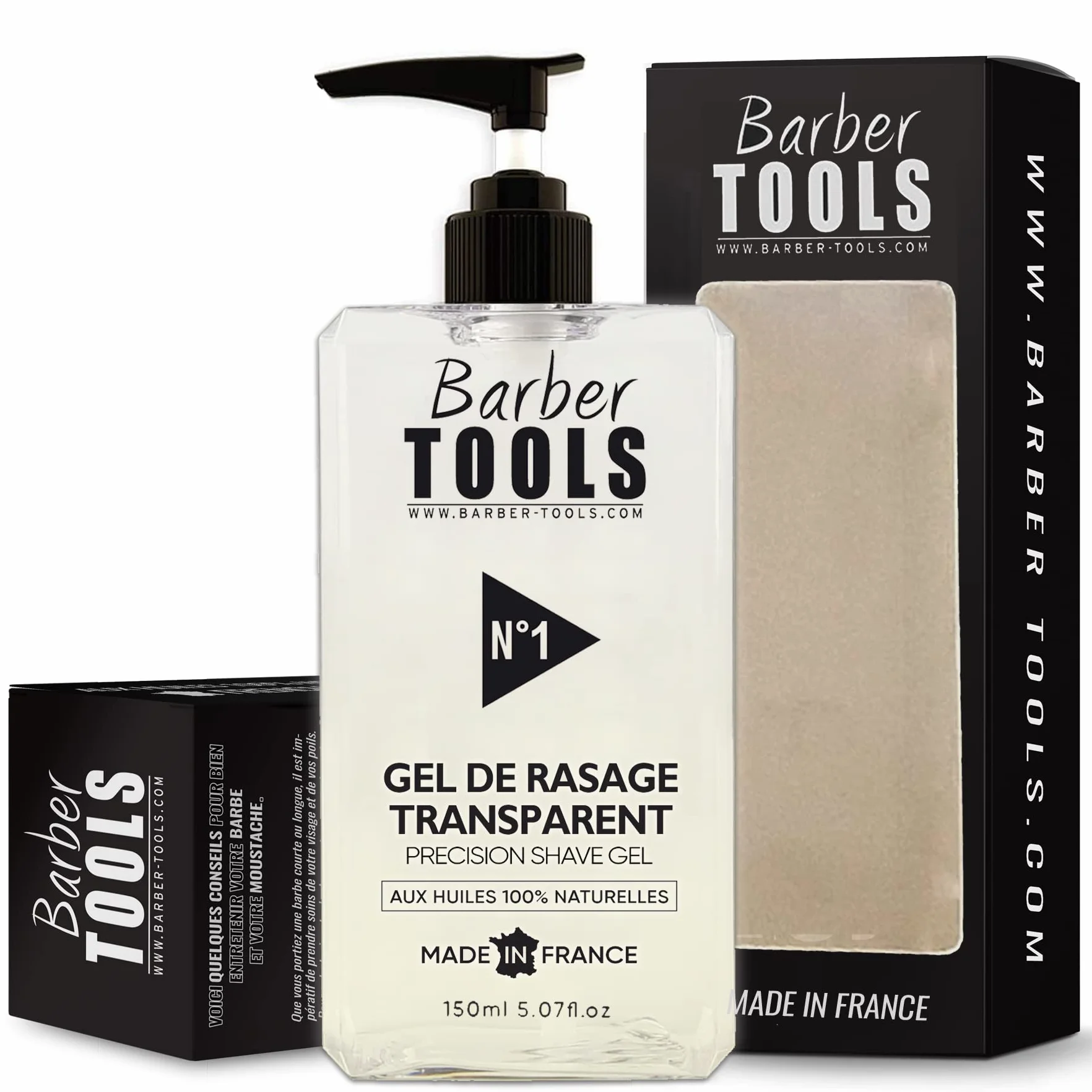 Gel da barba trasparente 150ml per rasatura precisa contorni barba - Prodotto in Francia BARBER TOOLS
