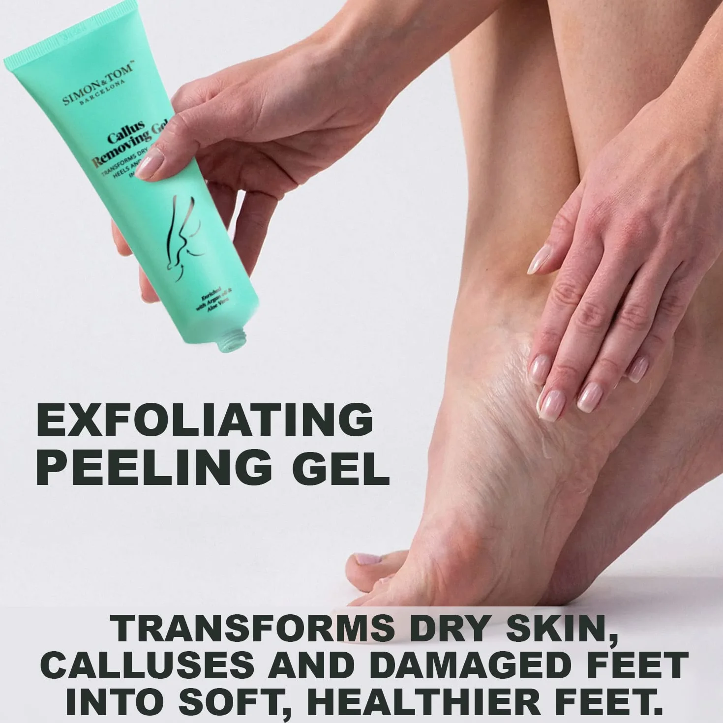 Simon&Tom Home Pedicure Kit Gel 100ml Elimina Calli Durezze Talloni Screpolati Argan Bio Tea Tree Oil Aloe Vera Vitamina E