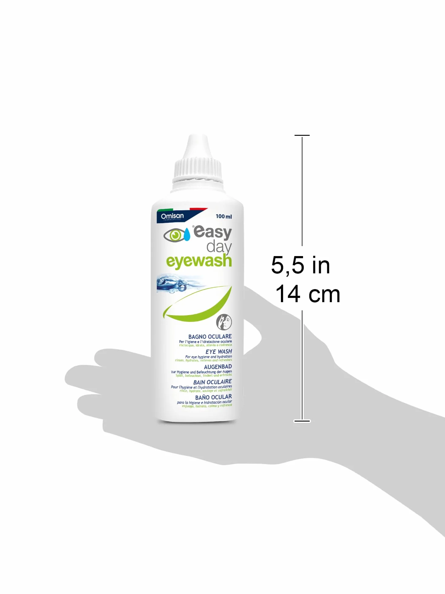 Easy Day Bagno Oculare Multi Azione, per Occhi Rossi, Stanchi e Irritati. Con Acido ialuronico ed Estratti Naturali - 100ml + Occhiera