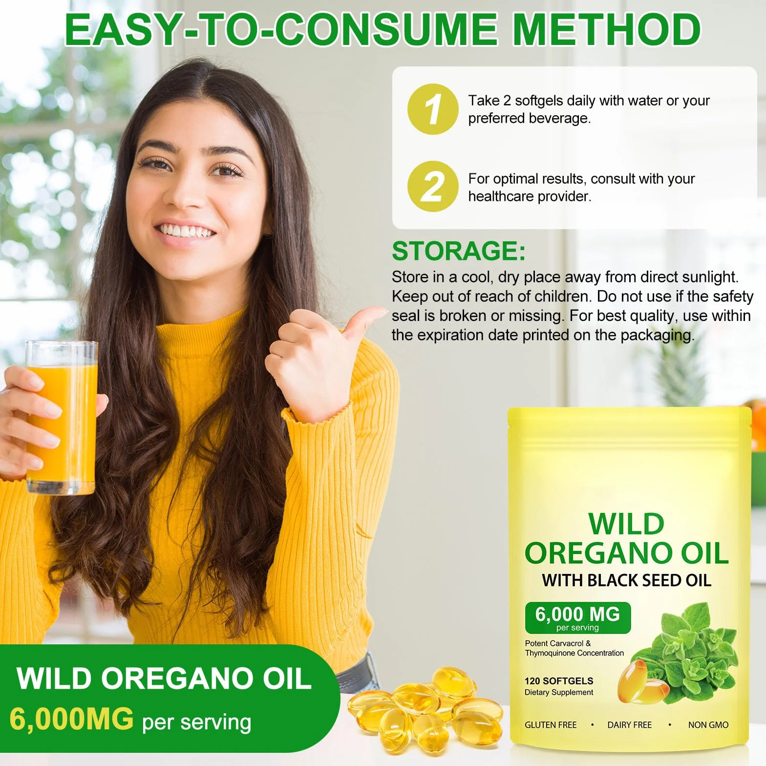 Olio di origano capsule 165 mg carvacrolo Non OGM 120 capsule