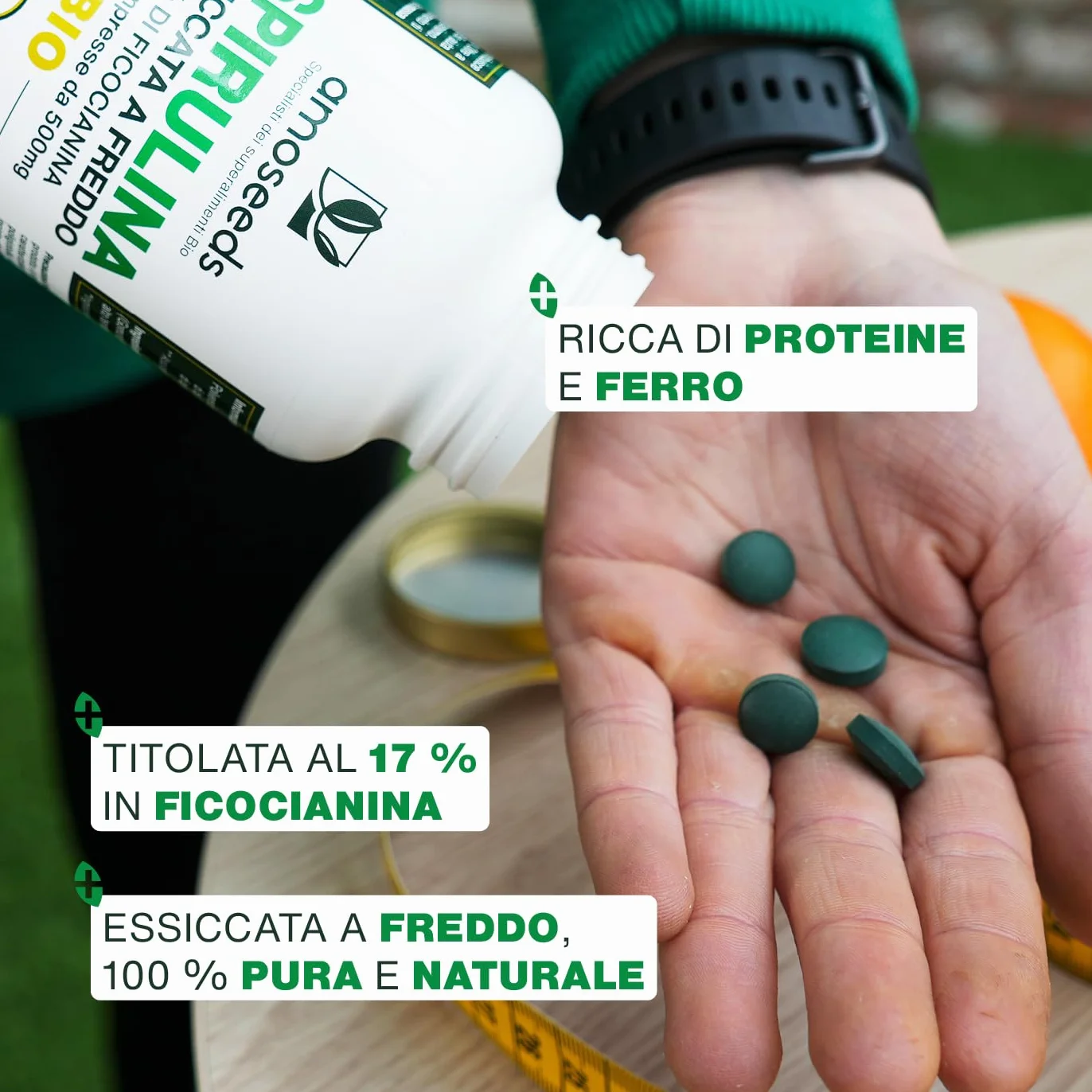 Spirulina BIO 4500mg 17% Ficocianina 400 Compresse Vegane 500mg