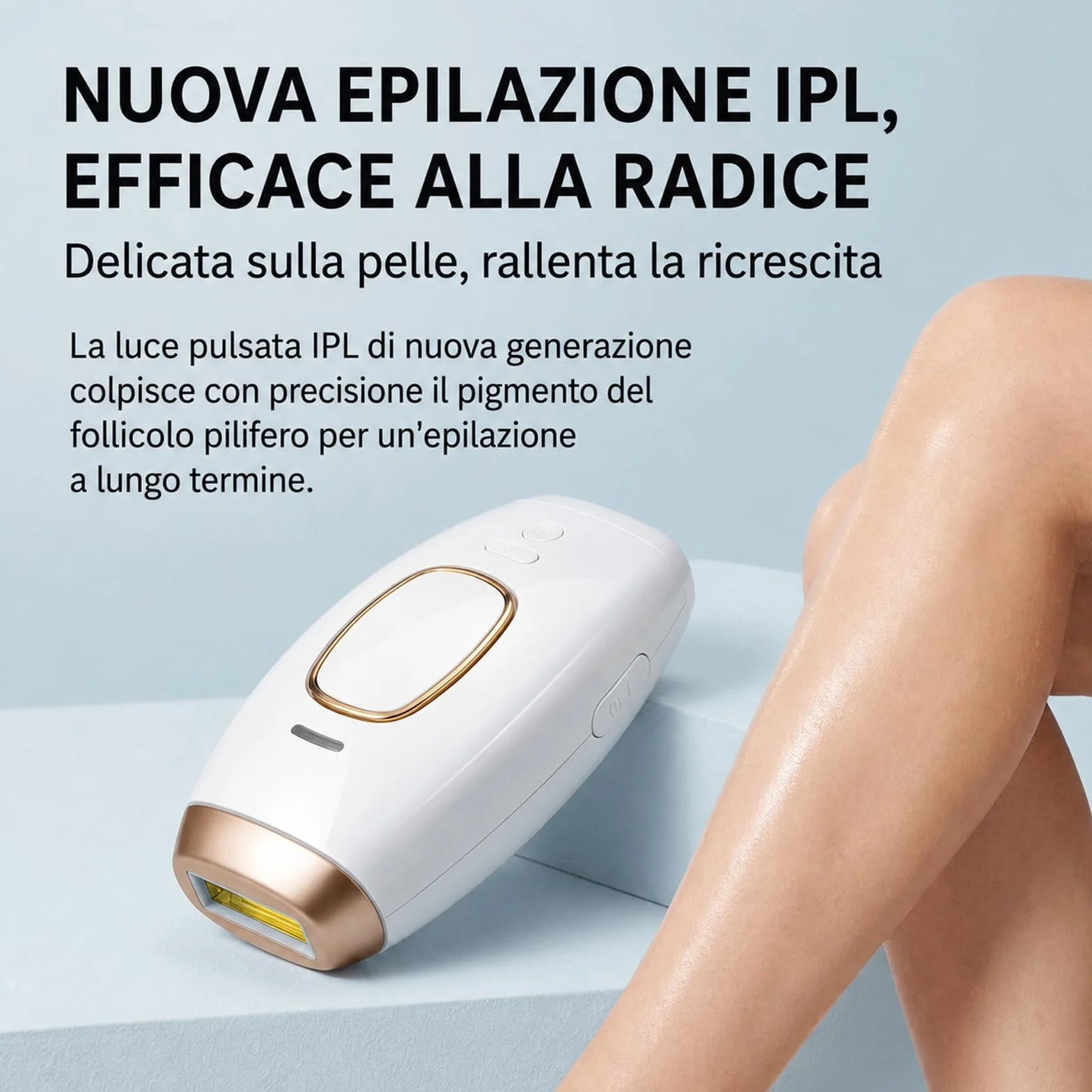 Solippy Luce Pulsa 881 Dispositivo di Depilazione IPL a Forma di Pane per Donna Elettrico Bianco