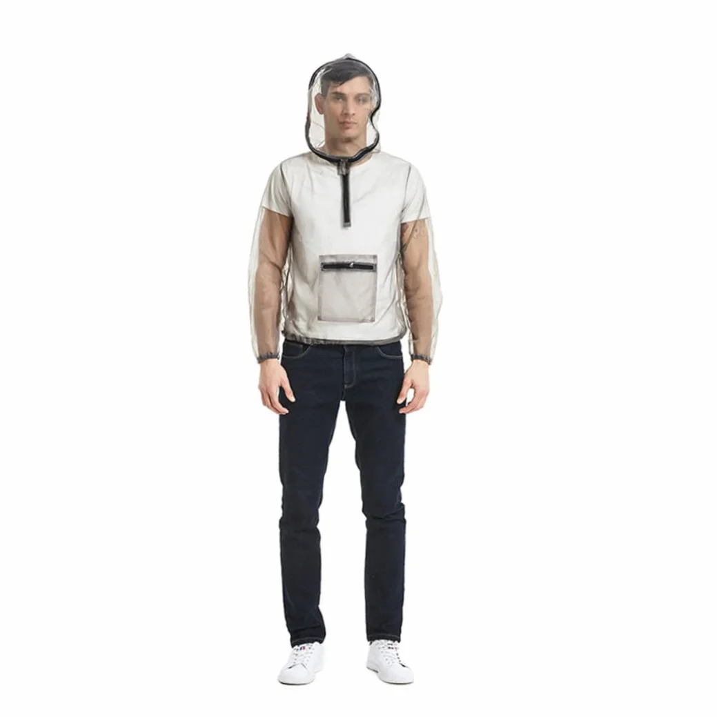 Tuta antizanzare con cappuccio Rete antizanzare Maglia estiva Protezione dagli insetti Abbigliamento Traspirante Leggera Protezione per la pesca Campeggio