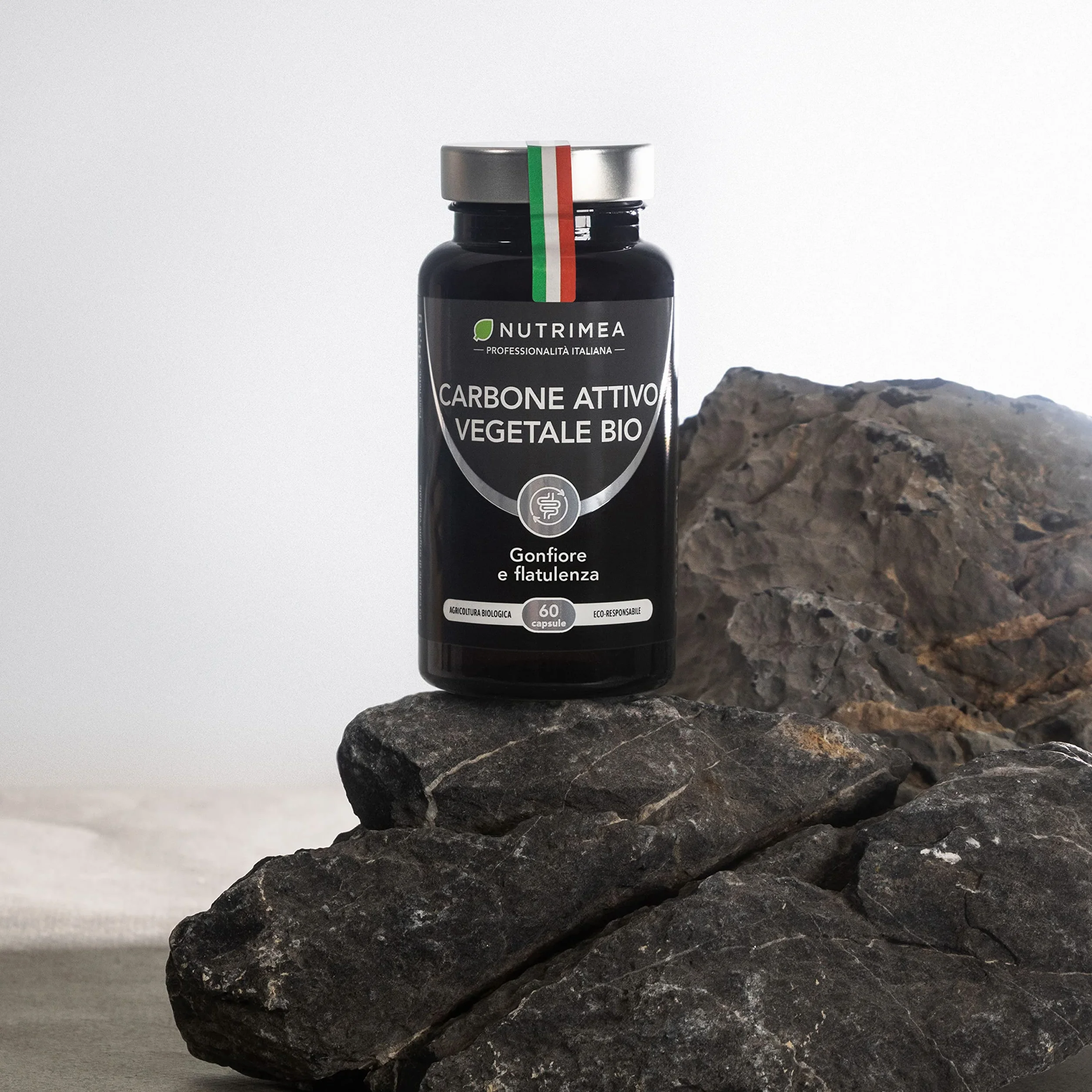 Nutrimea Carbone Attivo Vegetale Biologico 60 Capsule Integratore Contro Gonfiore Addominale