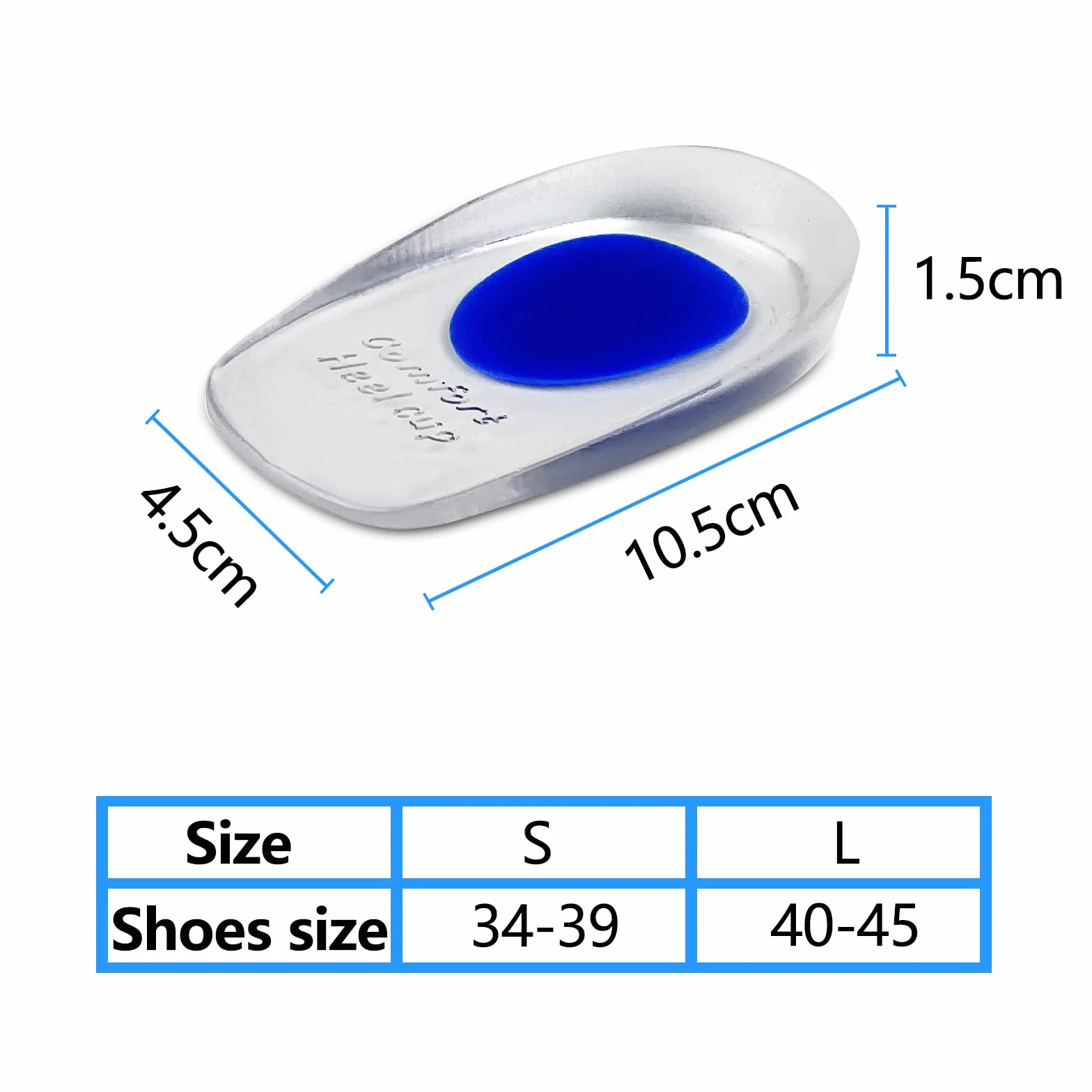 Newpop 3 Paia Talloniera in Silicone per Tallonite, Dolore Alleviare Cuscinetti per Tallone, Antishock, in Gel, Solette per Sperone Calcaneare, Fascite Plantare, Dolori di Achille (Small, Blu)