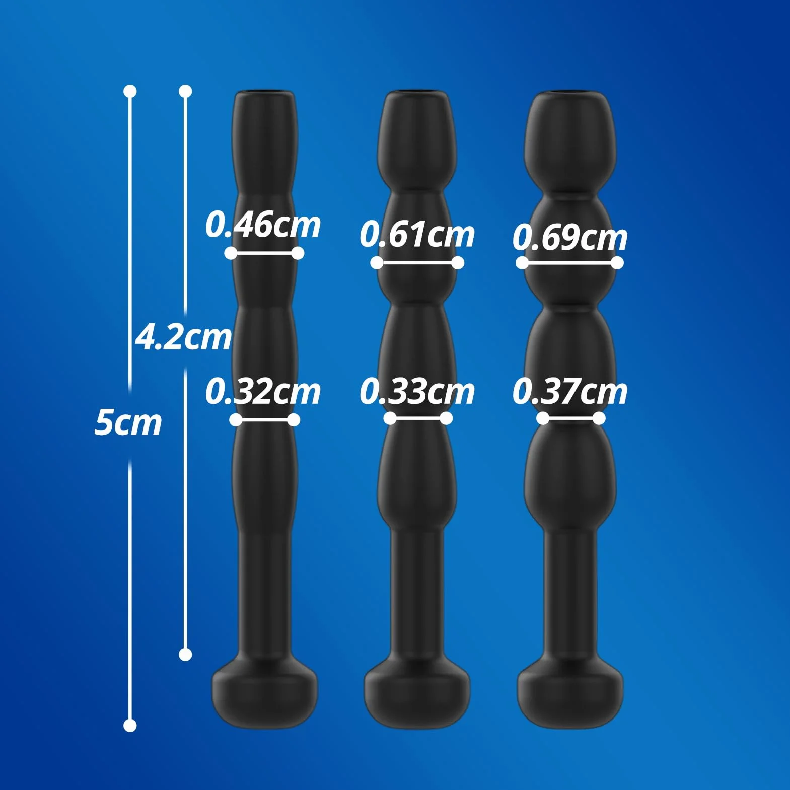 Roluck Set di Dilatatori Uretrali per Uomo, Catetere in Silicone, Sex Toys SM per Massaggio Prostatico, Perline Uretrali (3 Pezzi)