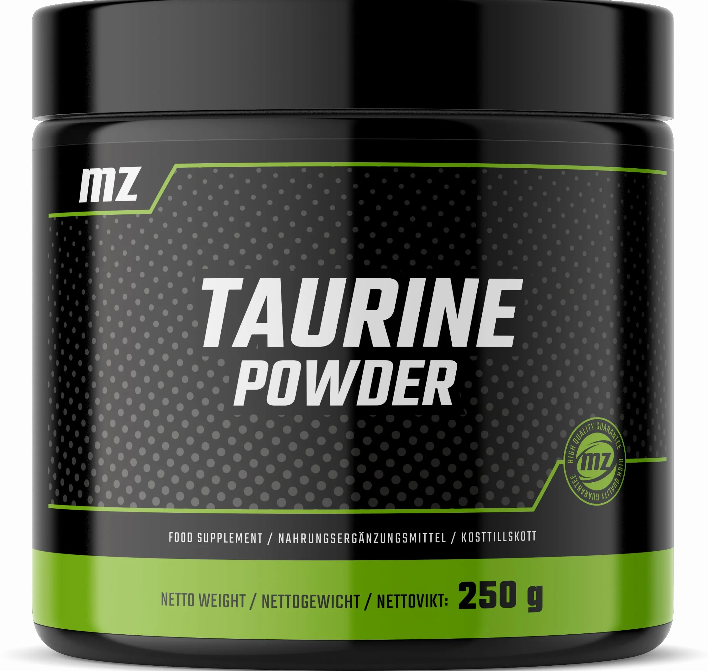 Taurina in polvere 250 g - Aminoacido Taurina 900 mg per porzione - 277 dosi per confezione - Integratore alimentare - da MZ