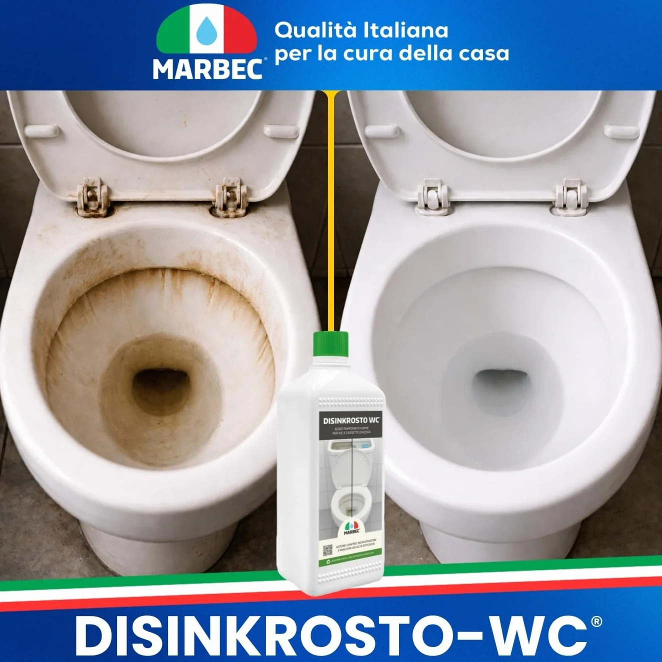 MARBEC DISINKROSTO WC 1LT Disincrostante forte per wc, elimina calcare e ruggine