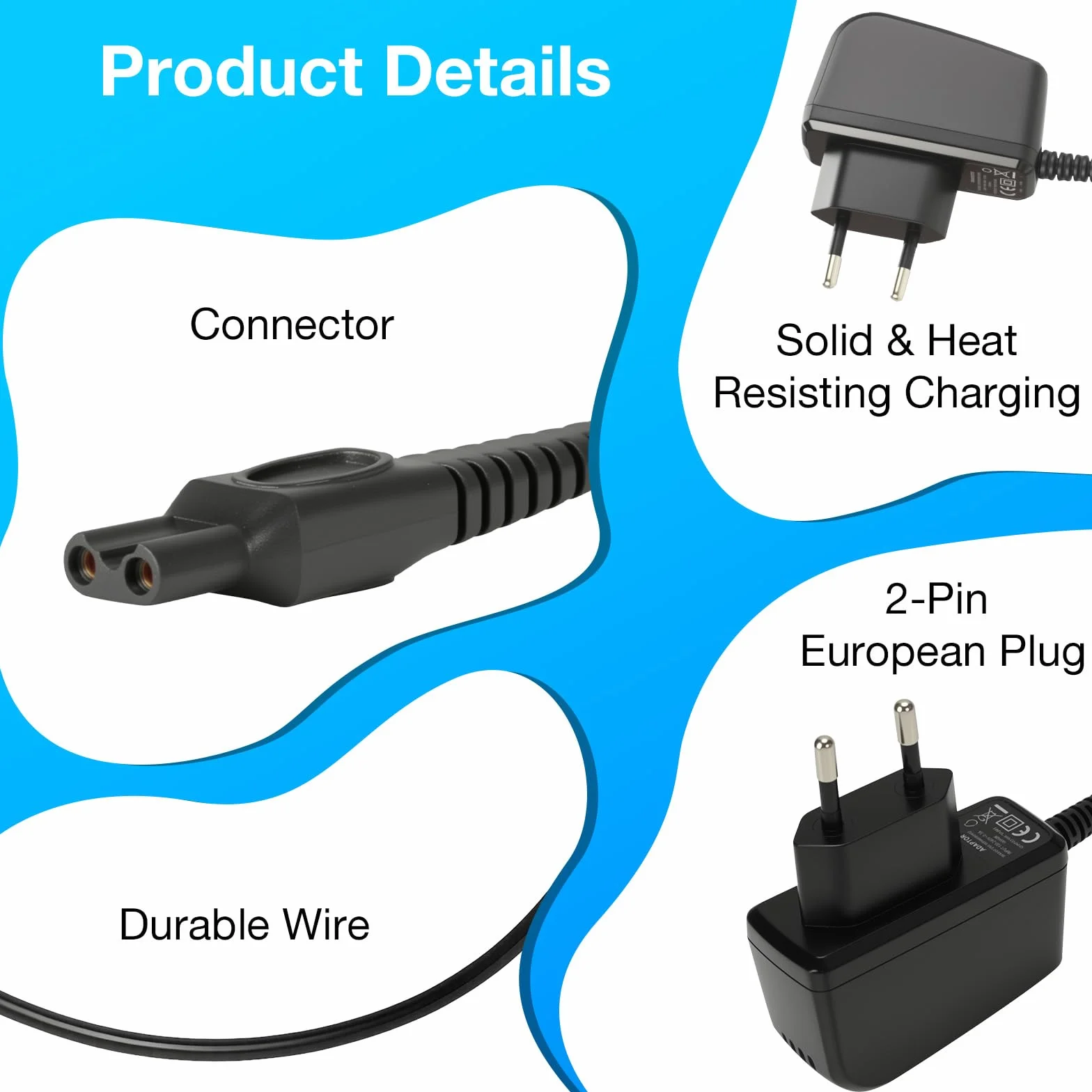 VINATO Caricatore Rasoio per Philips HQ8505 Norelco 3000 5000 7000 9000 RQ1050 RQ1250 HQ7120 HQ8830 HQ7740 Speed-XL 15V