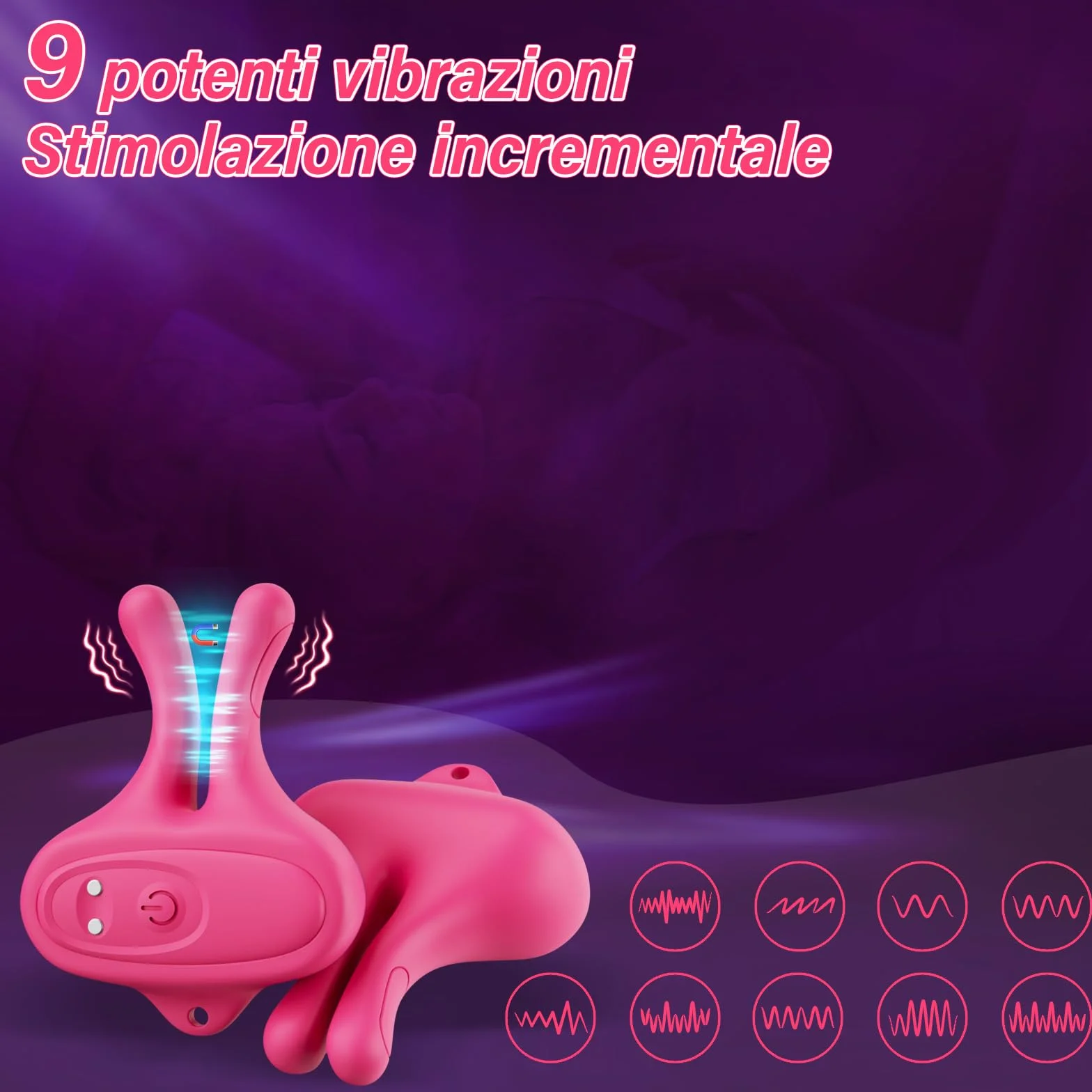 Giocattoli per Capezzoli Vibranti Sex Toys- Rabbit Giocattoli per Donna Morsetti per Seno Vibranti con 9 Modalità di Vibrazione, Vibratore Magnetico per Capezzoli per BDSM er Coppie di Donne