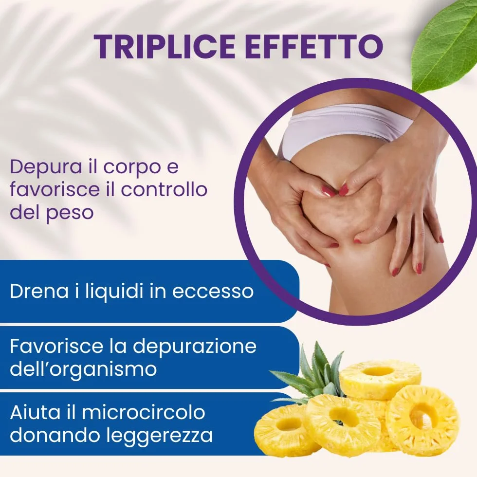 Drenax Forte Bustine Ananas Integratore Alimentare Drenante 15 Bustine