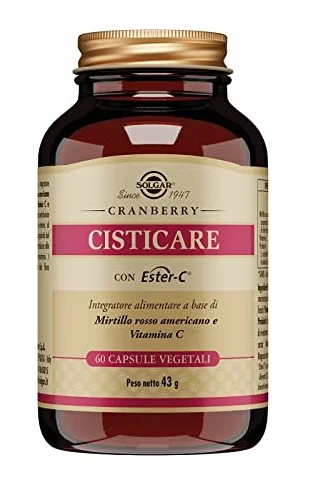 Solgar CISTICARE, 60 capsule vegetali – Mirtillo rosso americano 50:1 + Vitamina C Ester-C®