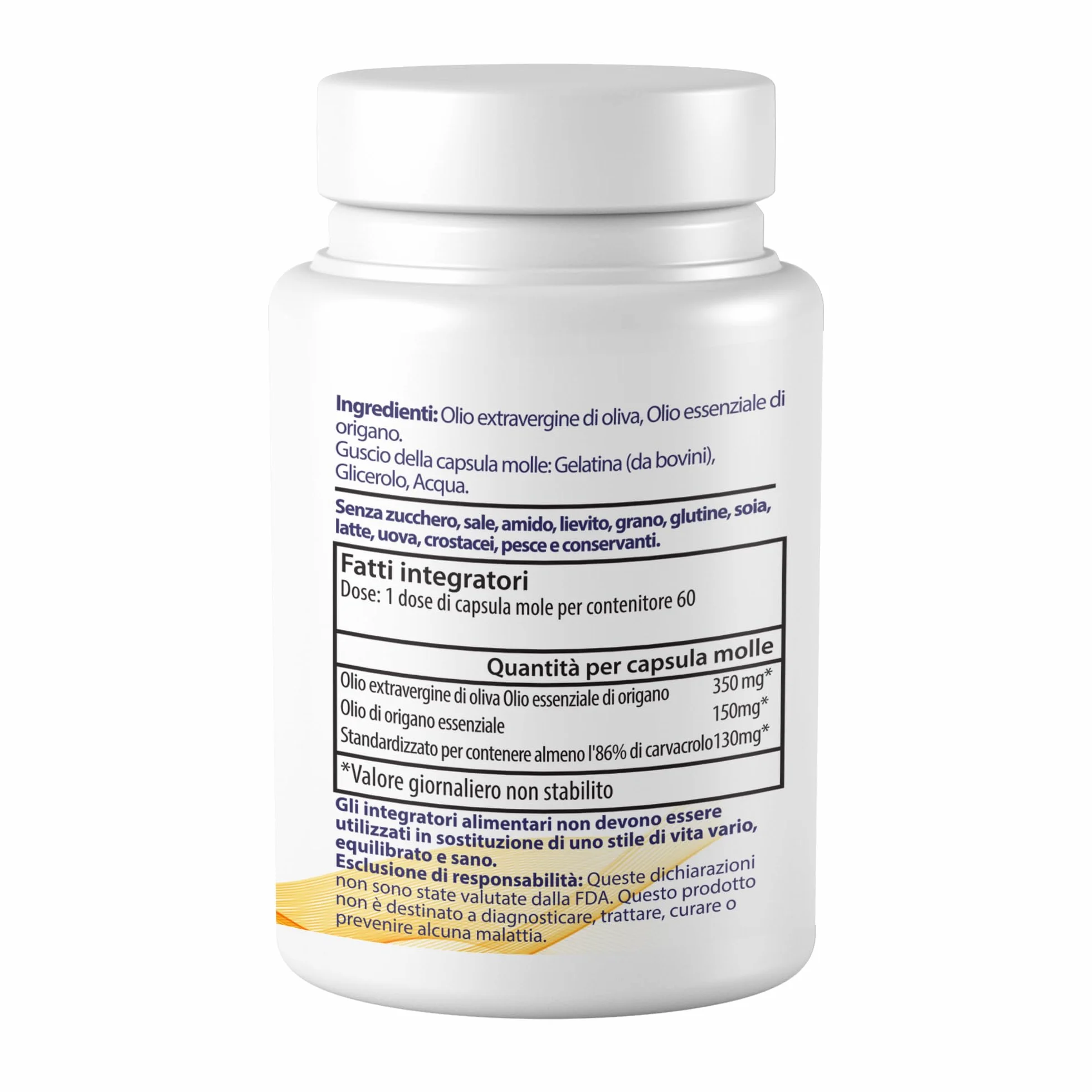 Zane Hellas Oregano Oil Softgels 30% Pure Greek Essential Oil 130 mg Carvacrol 60 Softgels