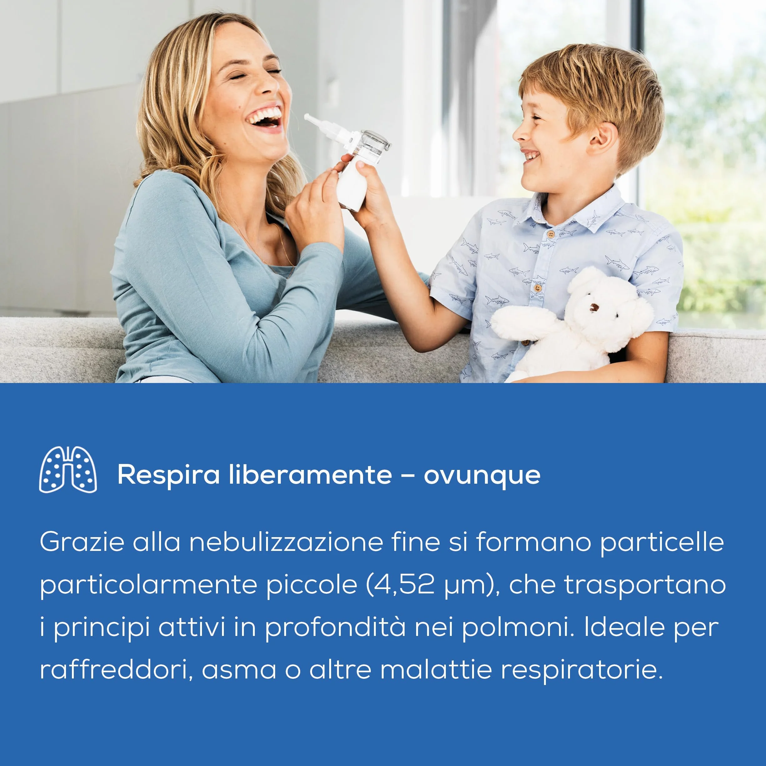 Beurer IH 57 Inalatore a Membrana Vibrante con Tecnologia Intelligente, Orientabile 45°, Breve Tempo di Inalazione