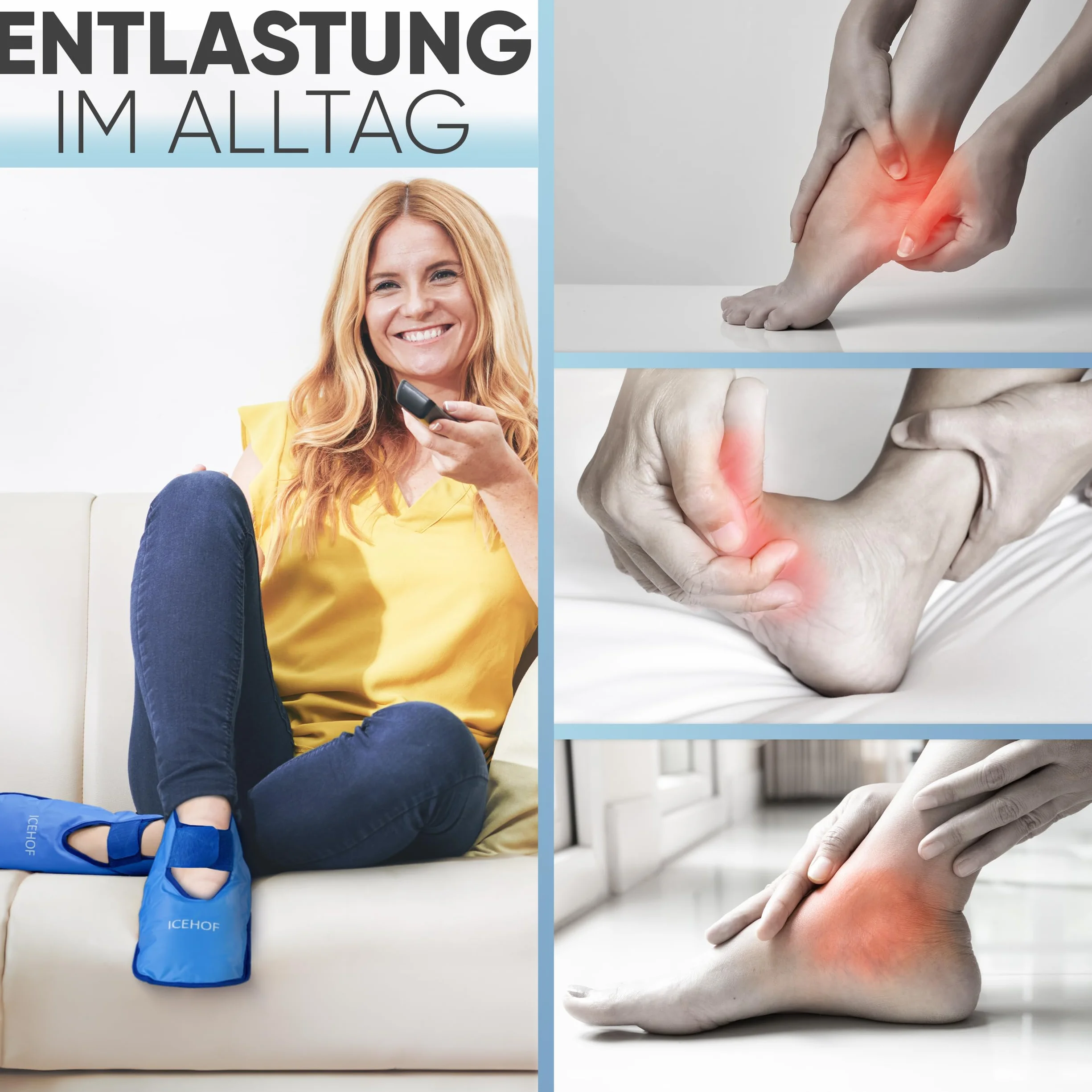 ICEHOF Scarpe refrigeranti + stivali – Tessuto delicato – Calze refrigeranti con gel terapia fredda per piedi piedi piedi per terapia chemioterapia reumatica – Taglia unica unisex