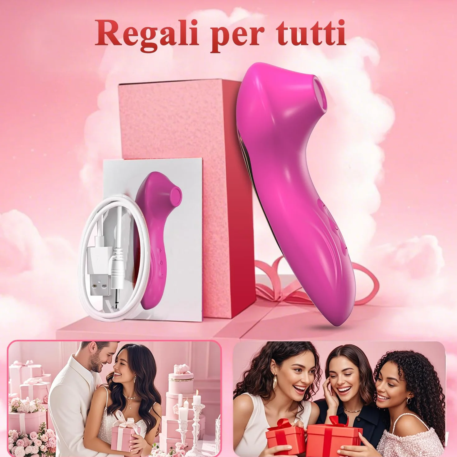 Vibratoreper Donna Professionale Clitoride,Succhia clotoride per donna vibratore clitoride Sexytoysys Donna Coppia 10 Succhiare Modalità Vibratoriper donne Wireless stimolatore clitoride (Xq03-rosso)