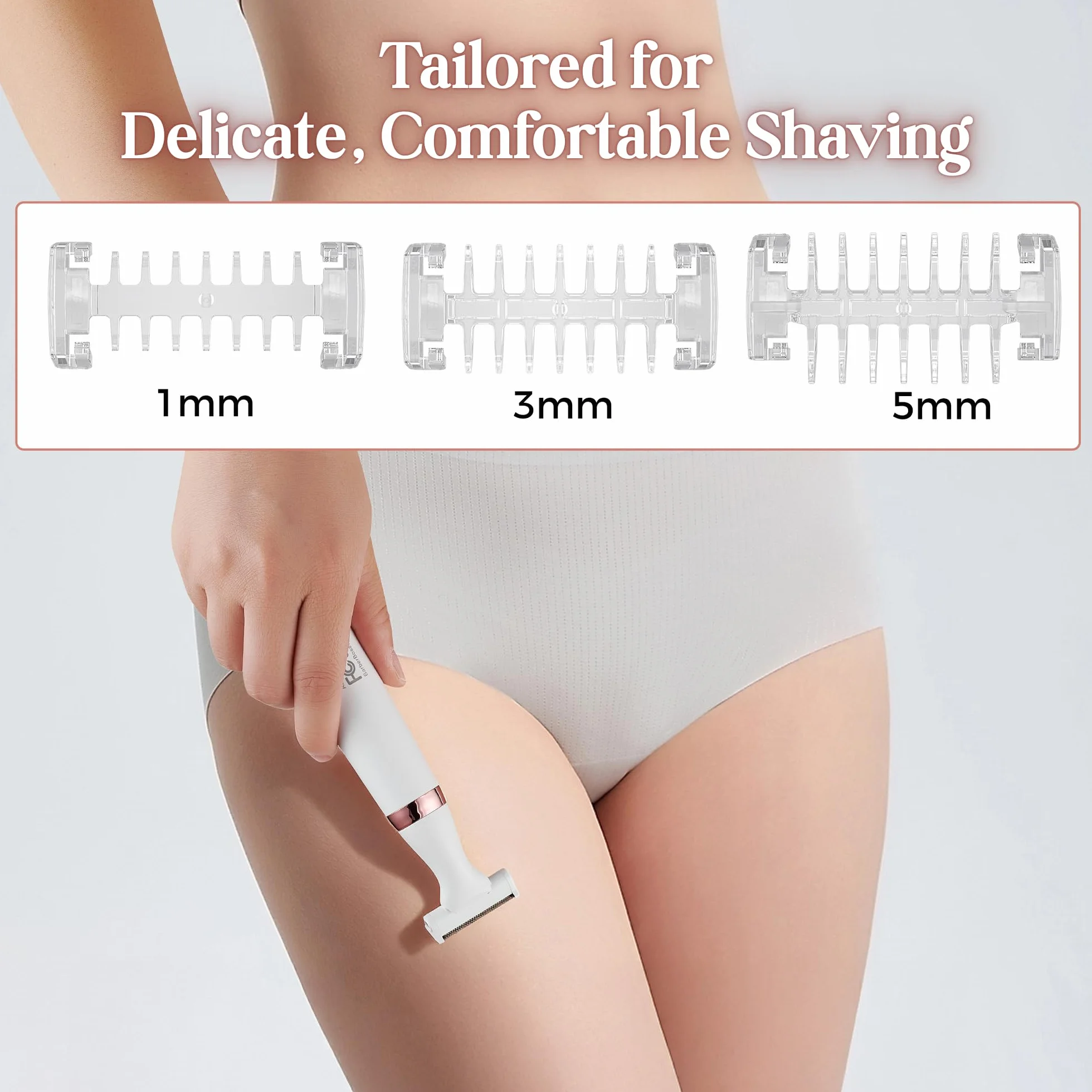 BarberBoss Rasoio elettrico donna 5 in 1, Kit epilazione ricaricabile, Rasoio per donna per corpo, bikini, viso, naso e sopracciglia, Rasoi donna senza fili Wet & Dry, Epilatore per viso, QR-8005