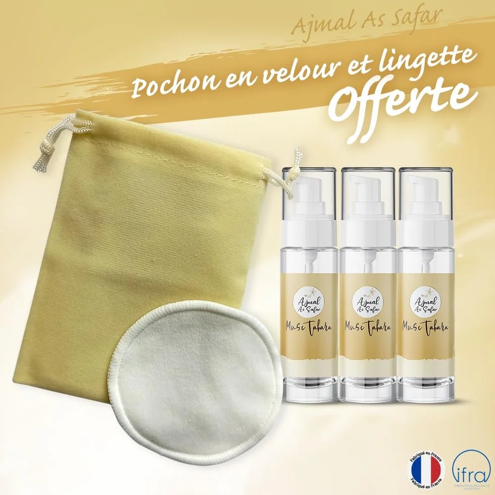 Musc Tahara Aromatized Pack Mela d'Amore Fragola Banana Ajmal As Safar® - Set di 3 muschio bianco intimo, 5 ml