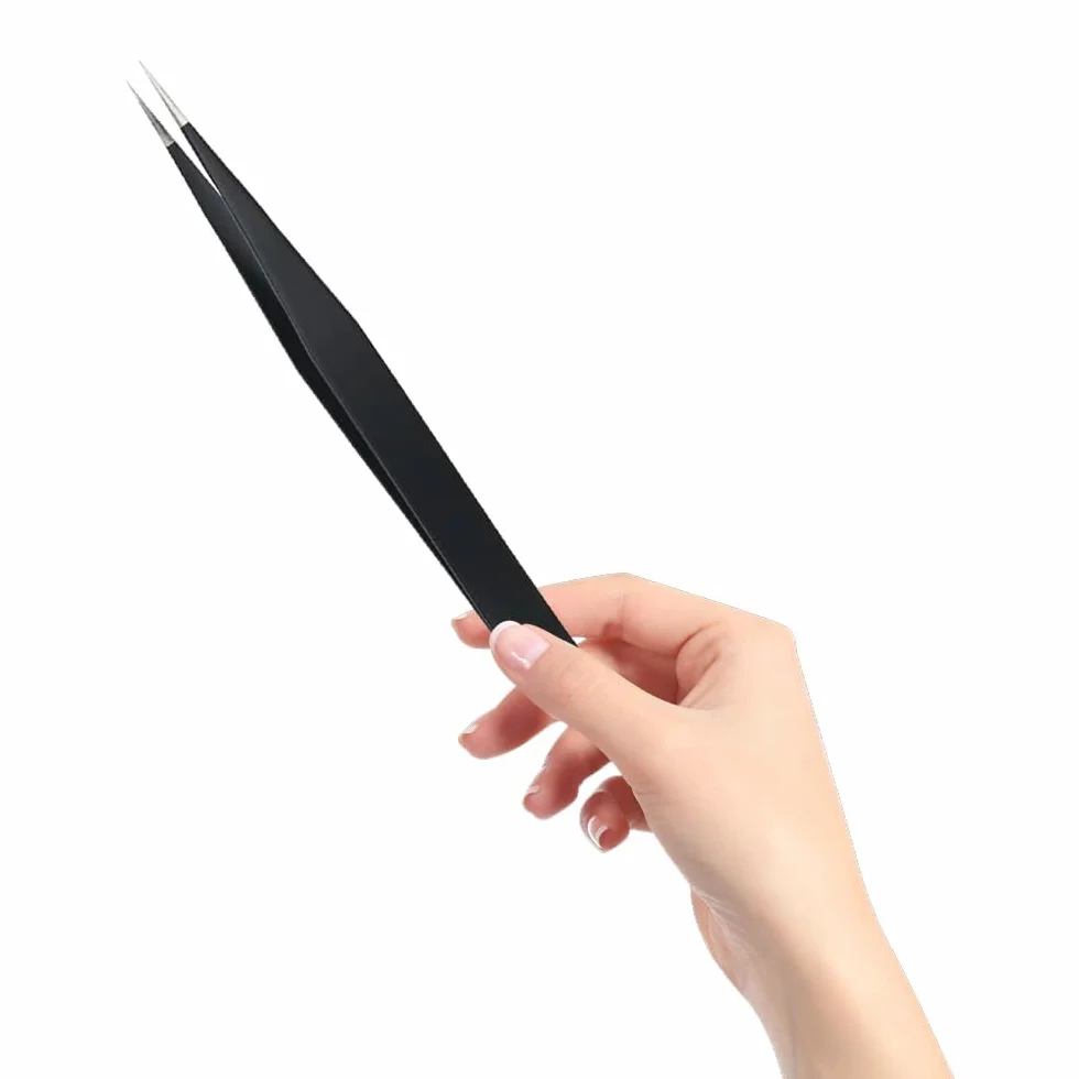 Pinzetta, 2 Pinzetta Extension Ciglia, Kit Pinzetta per Ciglia, Pinzette Diritto e Curvo Tip Pinzette, Professionale Pinzette in Acciaio Inox, per Estensioni Ciglia, DIY