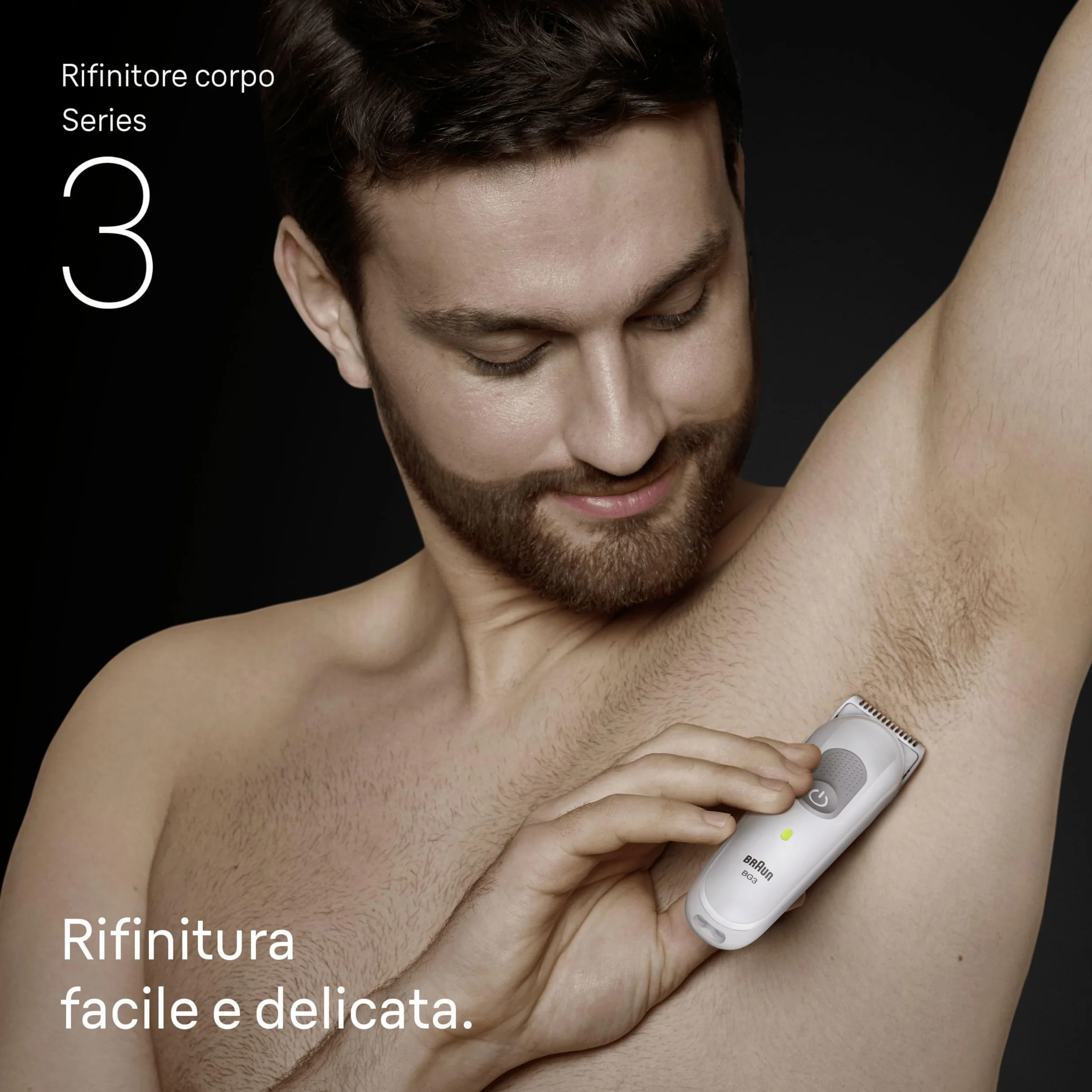 Braun Series 3 Rasoio Elettrico Corpo Uomo con Skinguard, Impermeabile, 80 Min Utilizzo, Grigio