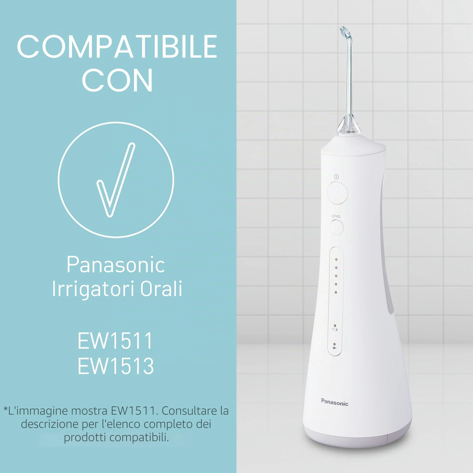 Panasonic WEW0983X503 Beccuccio di Ricambio per Irrigatore Orale EW1511W503, Confezione da 2 Pezzi, Trasparente