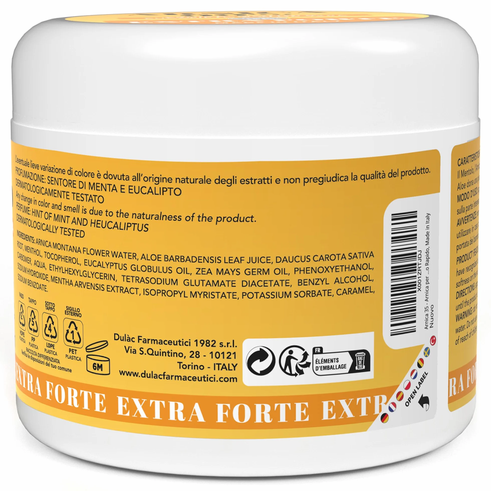 Arnica Gel Extra Forte 99% Effetto Freddo 500 ml per Massaggio Cervicale Muscolare Articolare con Mentolo Eucalipto Aloe Vera Made in Italy