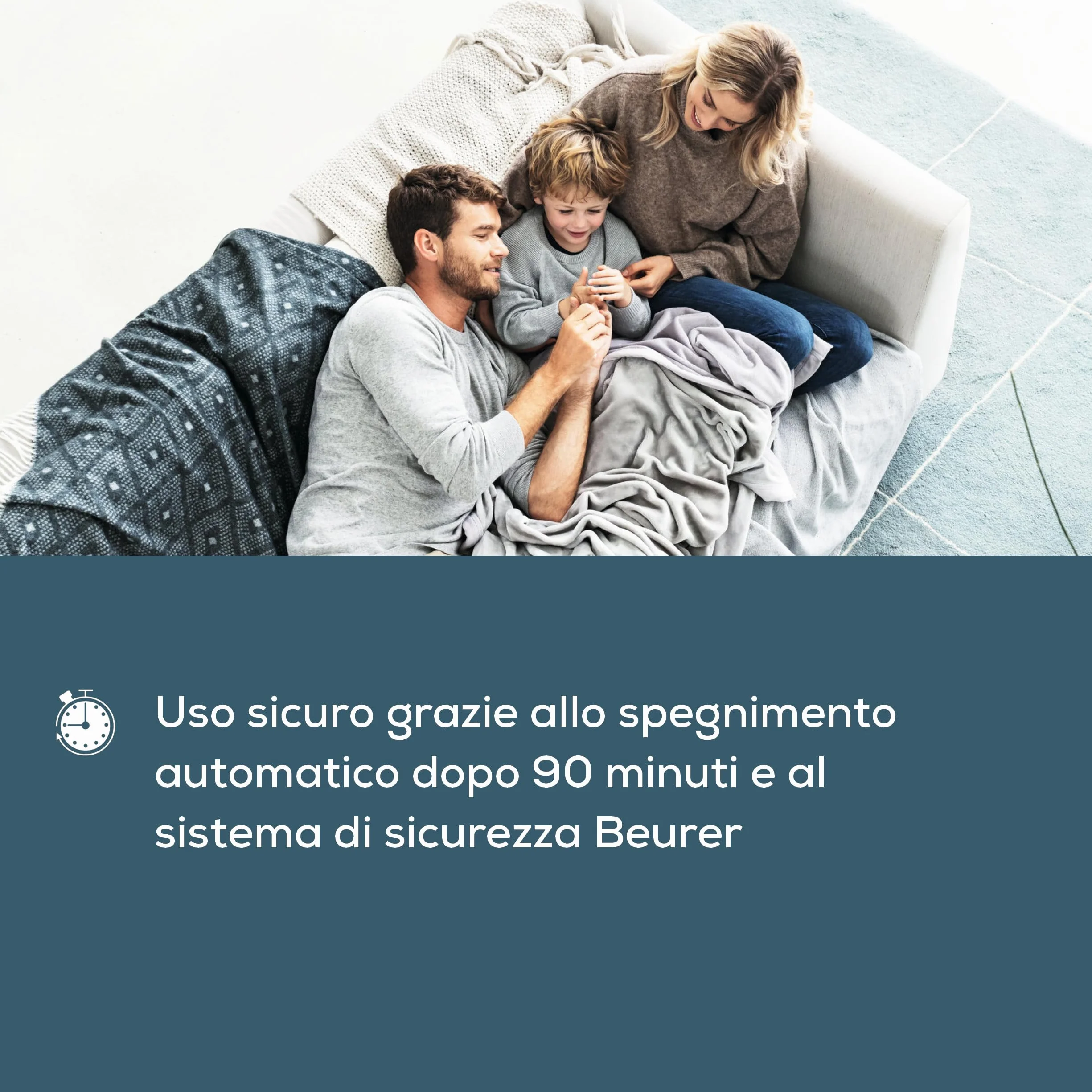 Beurer HK 43 termoforo, tappetino termico extra morbido con spegnimento automatico e 3 livelli di temperatura, con riscaldamento rapido, lavabile in lavatrice fino a 30 °C, Bianco