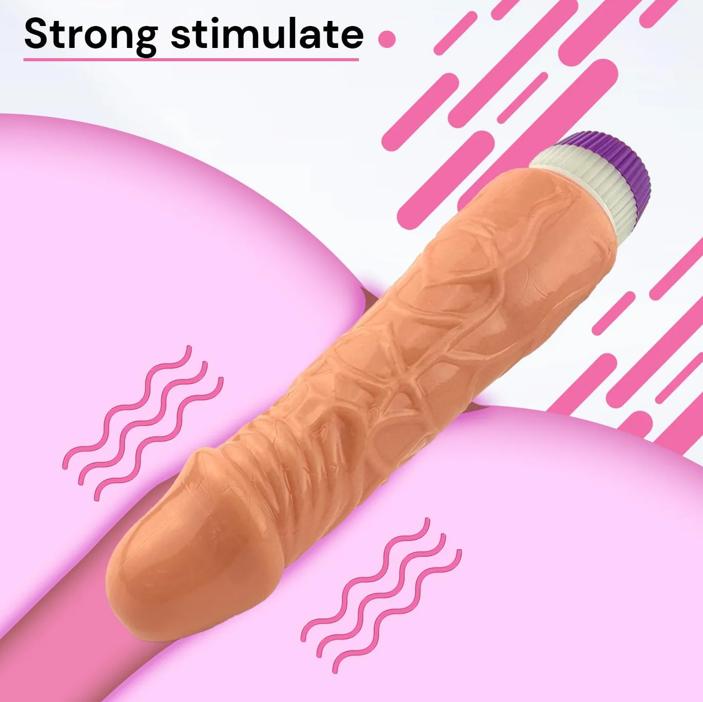 Sex Toys Vibratore per Donna vibratoreper grandi 19cm ⌀4.3cm ABS TPR Dildo Realistico per Donna Regolazione delle Vibrazioni vibratori Impermeabile sex toy FOPS D10-2