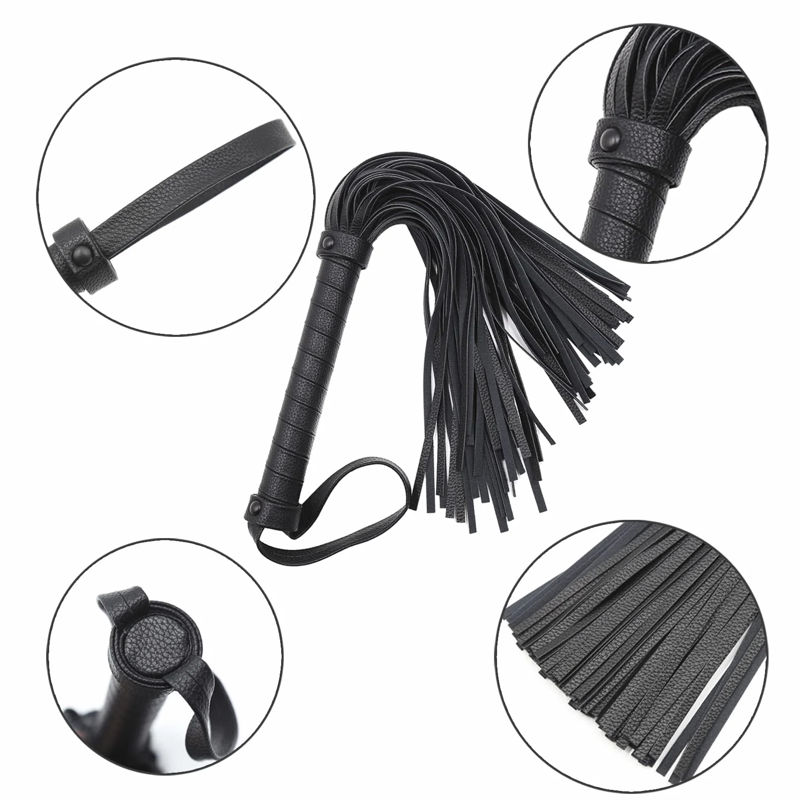 SM Frusta in Pelle BDSM Bondage Set per Sesso Giocattoli Sessuali Flogger Giochi di Ruolo Nero