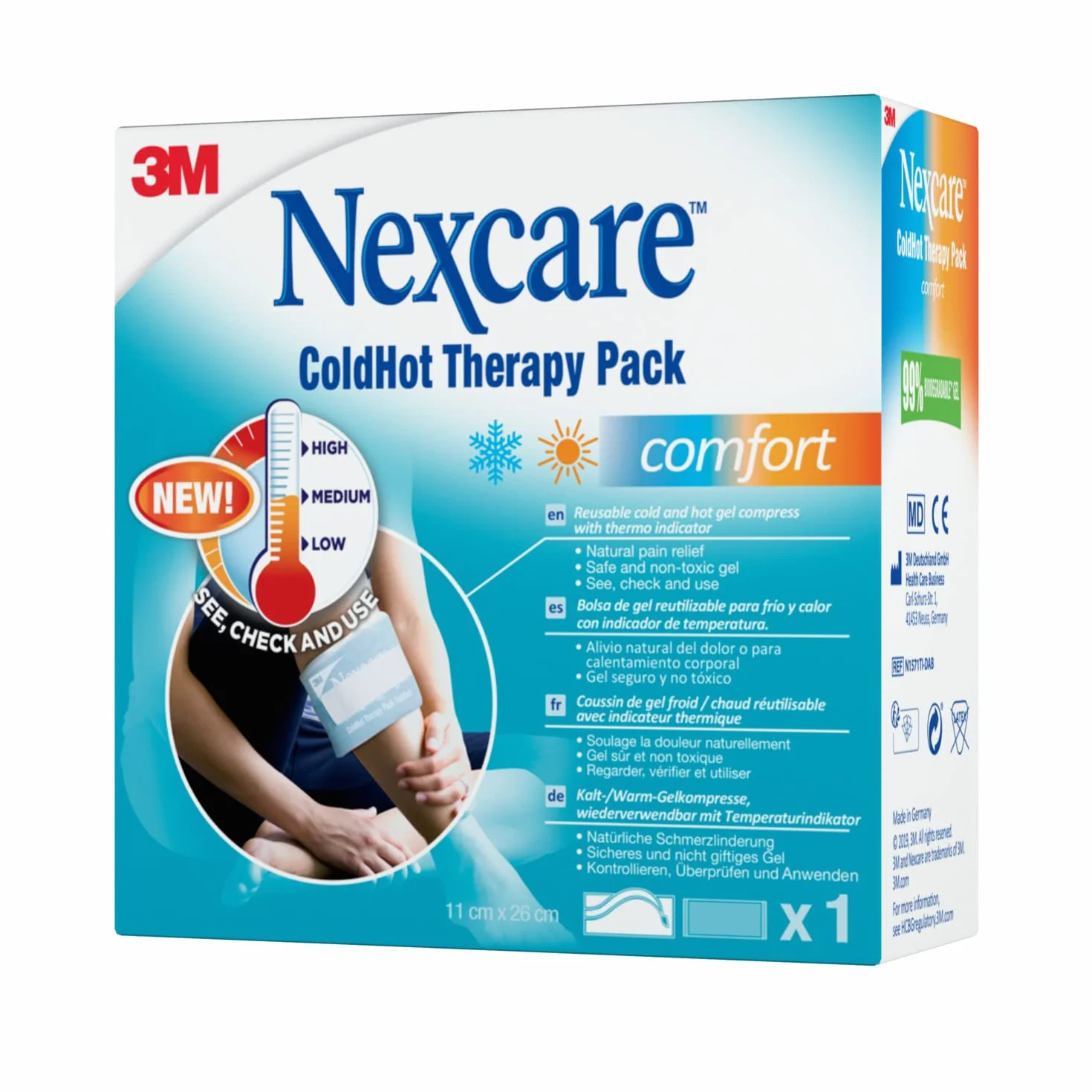 Nexcare ColdHot Borsa Ghiaccio Gel Caldo Freddo 26 x 11 cm per Dolori Muscolari