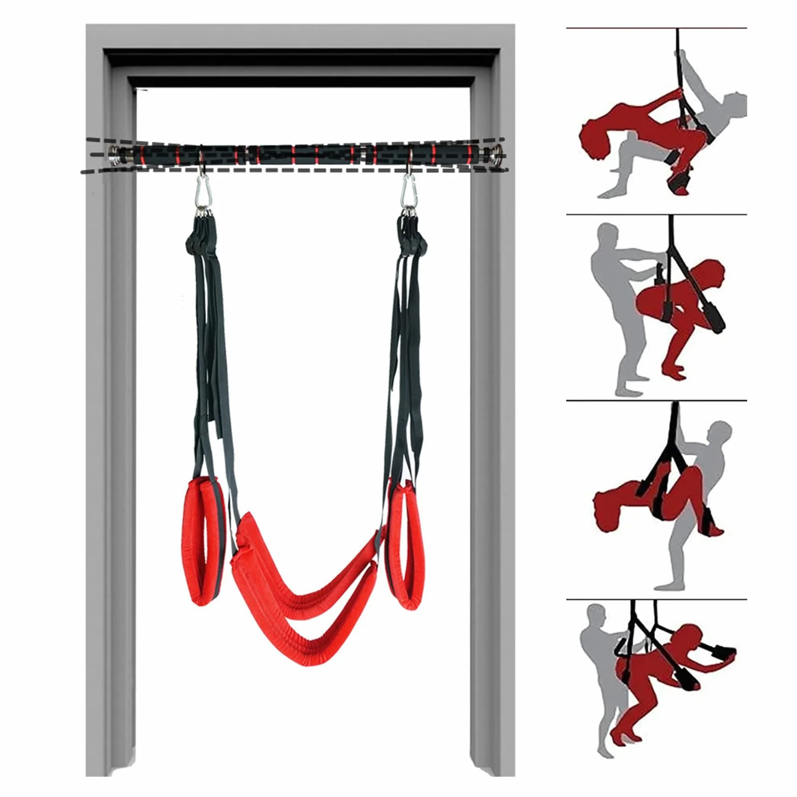 Altalene yoga a soffitto rotanti a 360° lusso rosse Cuscino a 3 strati per giochi indoor adult Kit Sex Toys Bdsm