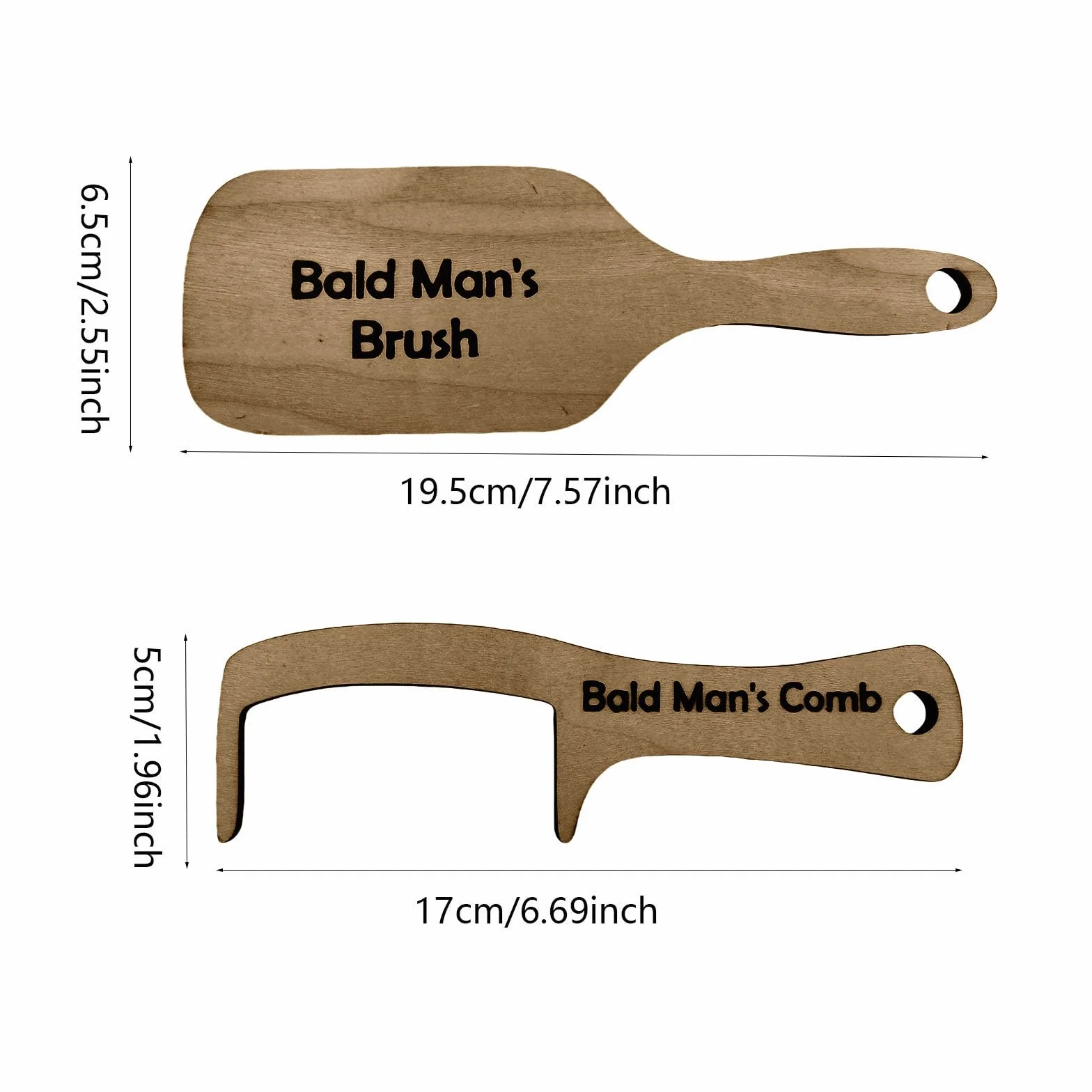 2 pettini divertenti da uomo calvo, regalo divertente, in legno, senza peli, spazzola per la toelettatura da uomo calvo scherzo spazzola per capelli da uomo strumento per la cura dei capelli