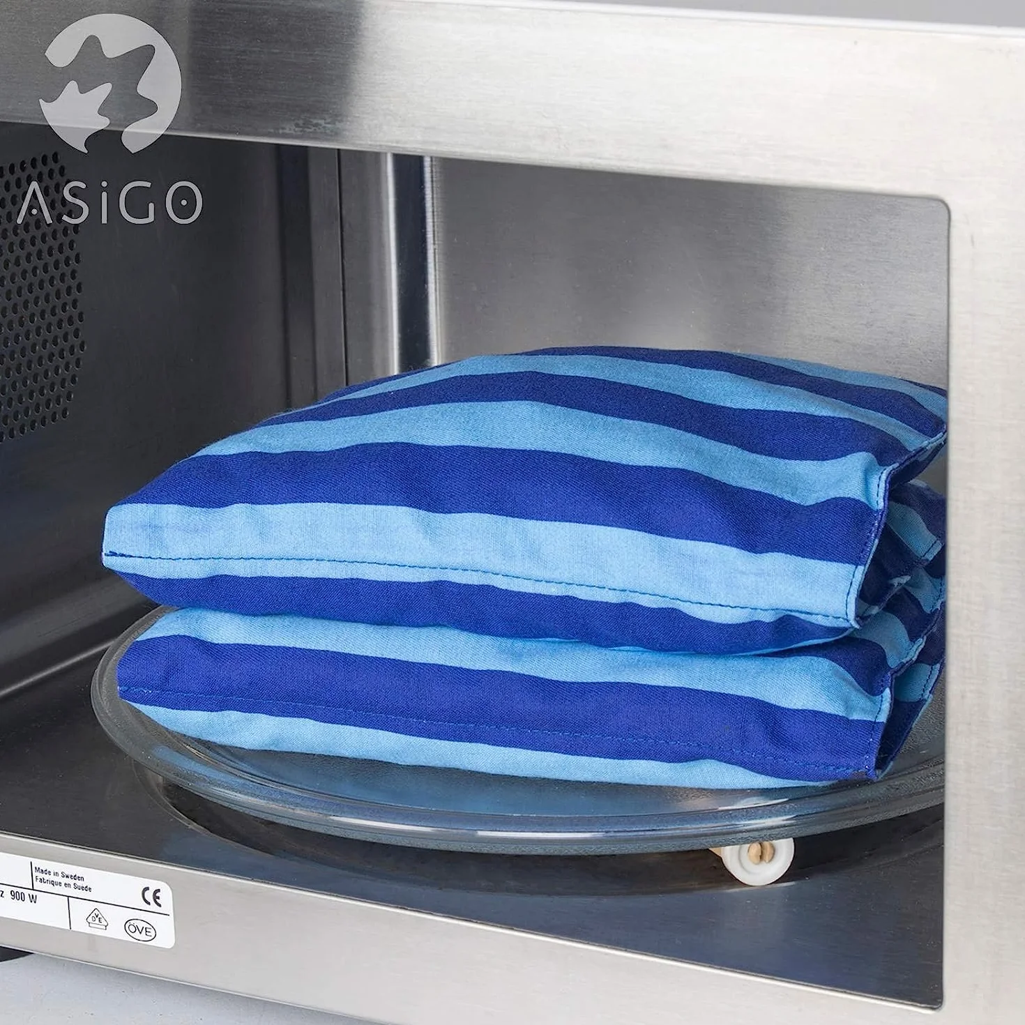 Cuscino Termico Noccioli di Ciliegia Riscaldabile al Microonde o Forno | Cuscino Cervicale | Fascia Riscaldante Schiena | Cervicale Collo Rimedi | Cotone OEKO-Tex | circa 20x60 cm | 4 Camere