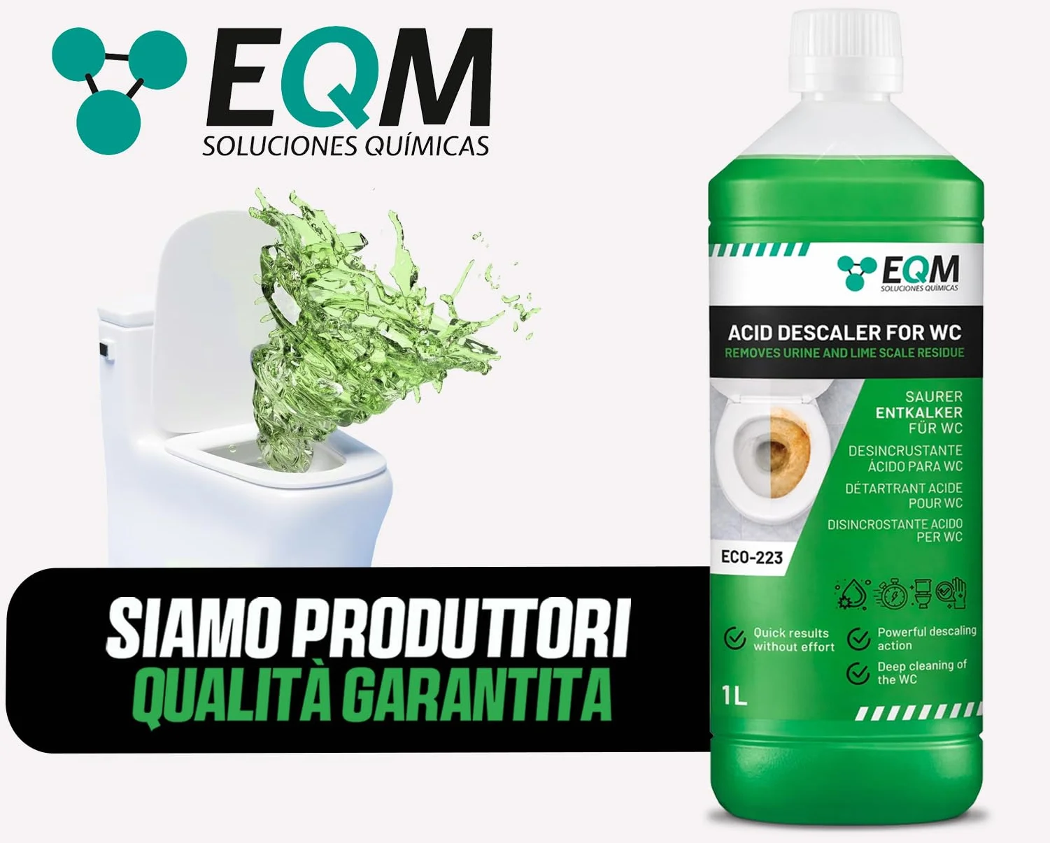 EQM Disincrostante WC Acido 1 L - Anticalcare Potente per Sanitari